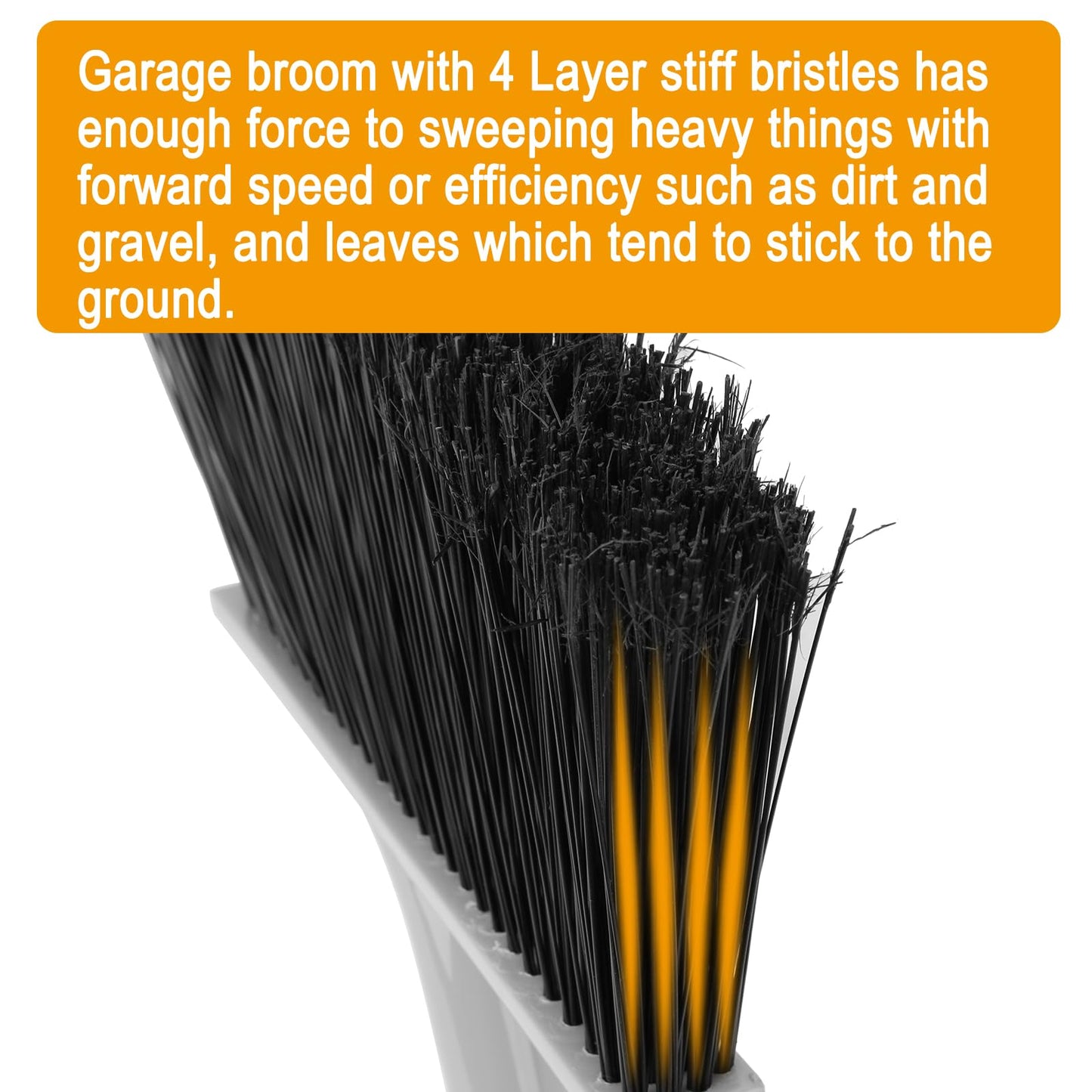 KeFanta 4 Packs Outdoor Broom Heavy Duty with 55" Long Handle, Commercial Brooms for Sweeping Indoor Courtyard Restaurant Garage Patio Decks Mall Market Kitchen Office Lobby Shop