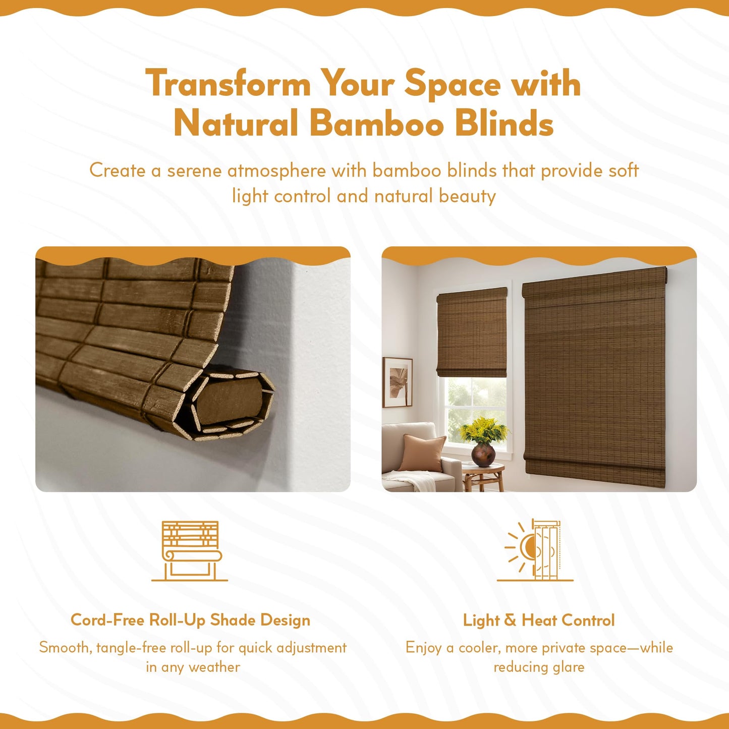 Radiance Custom Cut-to-Width Cordless Maple Cape Cod Flatweave Roman Shade with Valance, 36 inches Wide x 64 inches Long