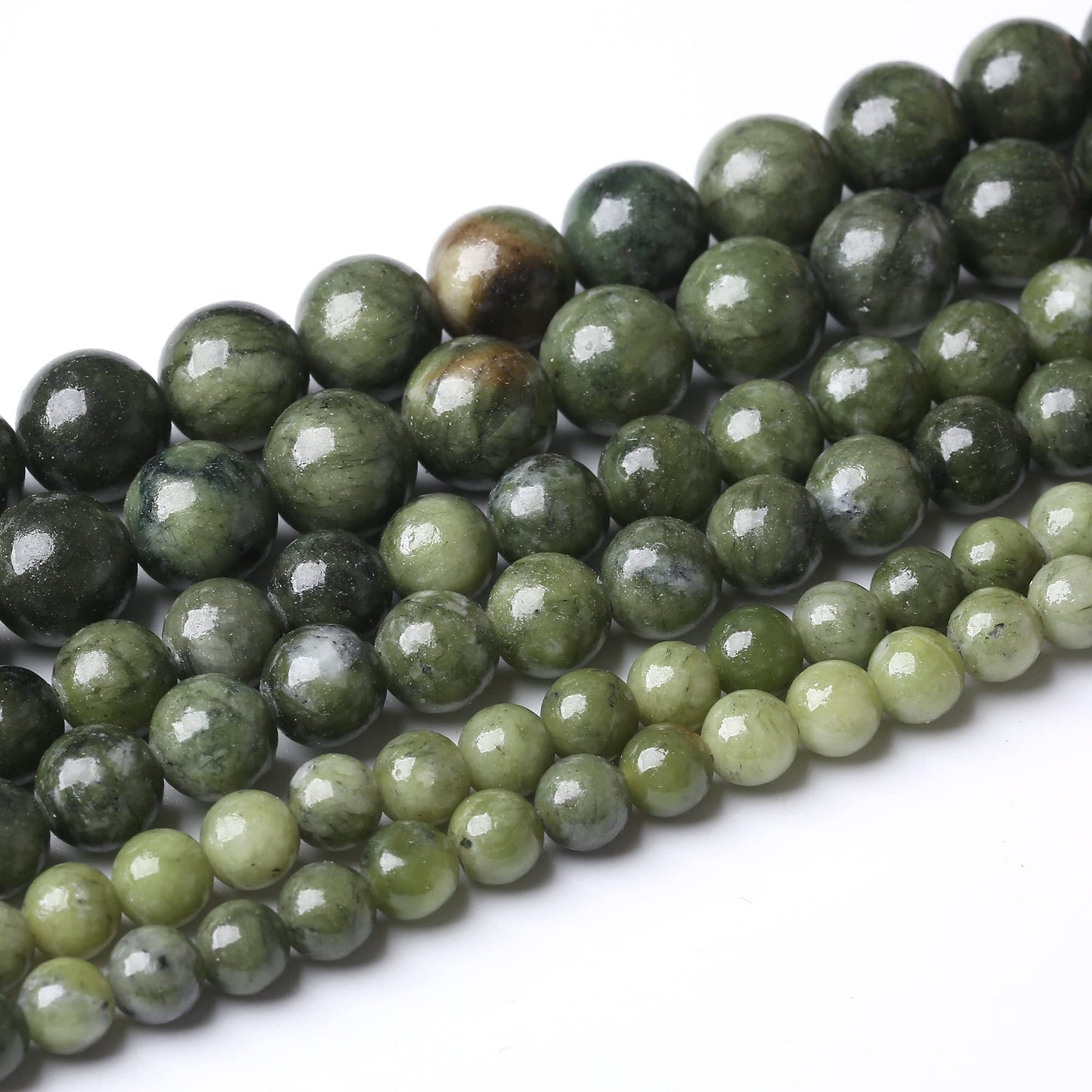 10MM Southern Jade Round Loose Beads Natural Gem Beads Crystal Energy Stone Beads for Jewelry Making DIY Bracelet Necklace