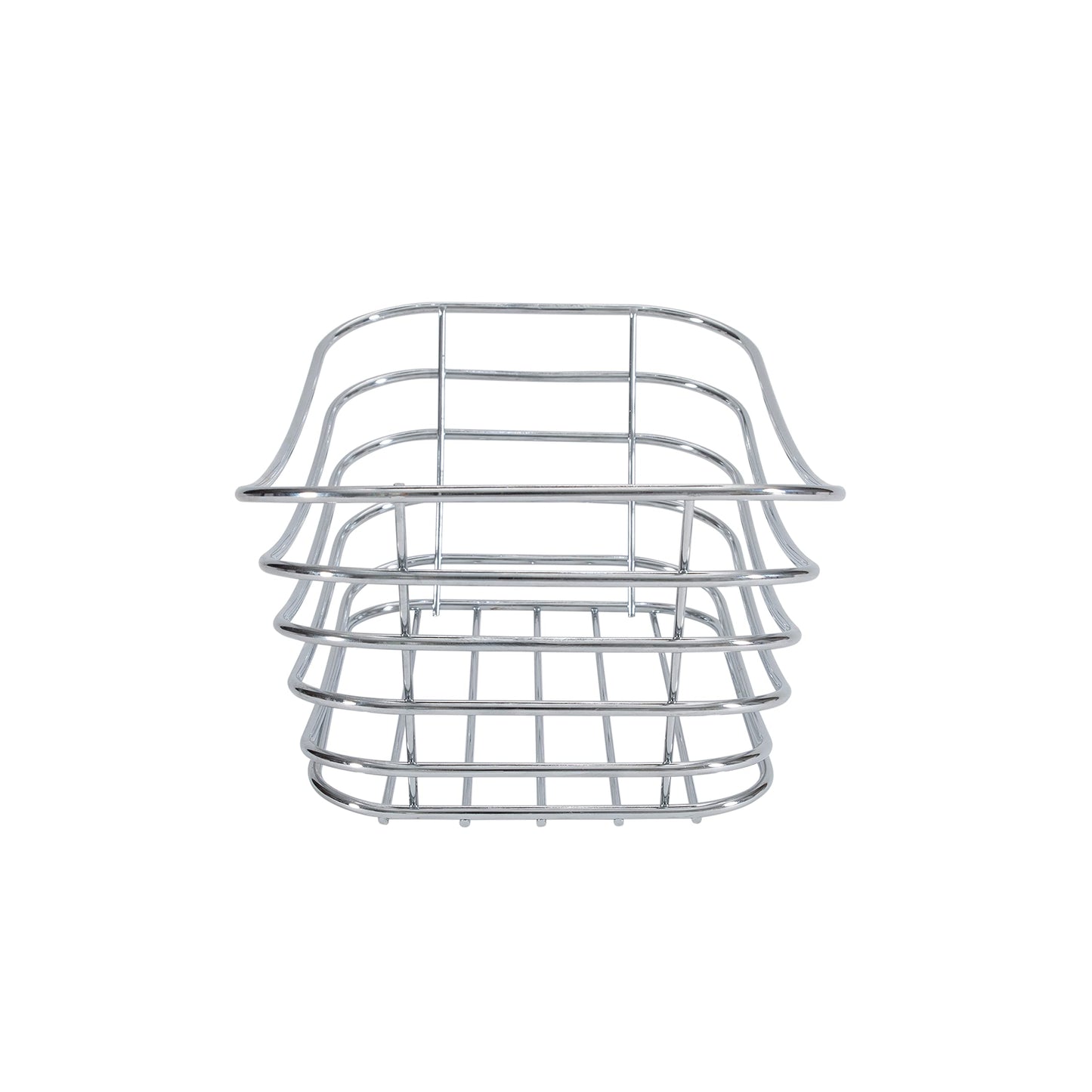 Simplify Wire Towel Basket| Dimensions: 12.1" x 7.5" x 5.1"| Bathroom | Bathroom Storage | Wire Construction | Chrome