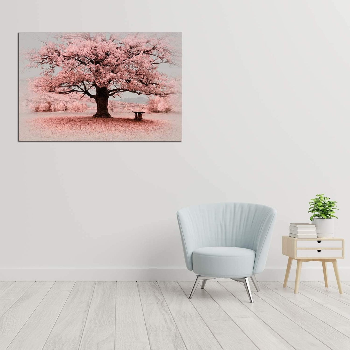 Startonight Acrylic Glass Wall Art - Pink Tree Decor - Glossy Artwork 24" x 36" Home Decor Ready to Hang