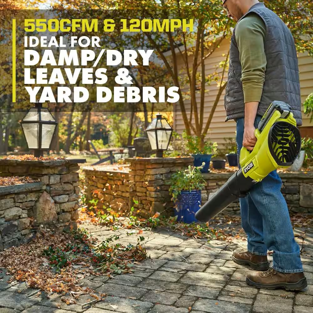 RYOBI 40V 120 MPH 550 CFM Cordless Battery Leaf Blower Tool ONLY RY40LB01B