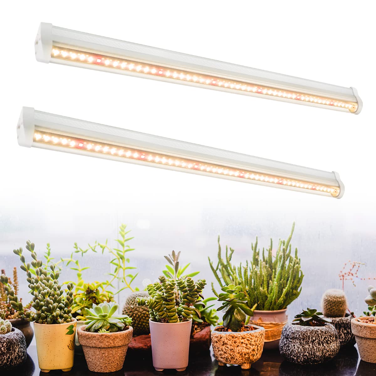 T5 Grow Lights 5000K Full Spectrum,1.4FT (2pcs x 10 Watts) Plant Growing Lamp,End-to-End Connectable Led Light Strips for Indoor Plants Succulents Flowers Growing