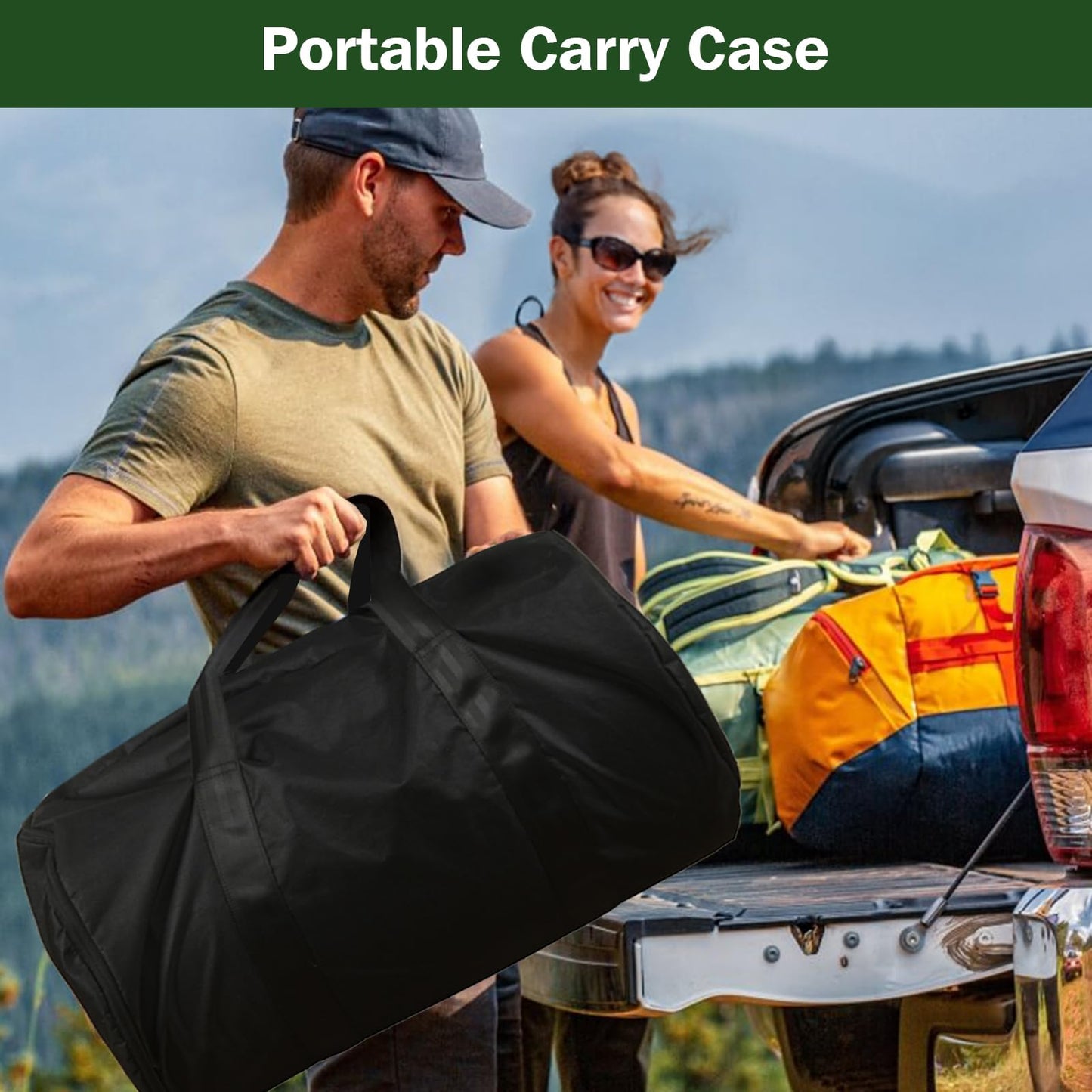 Selectico 3.5" Extra Thick Foam Camping Mattress, Waterproof Cover & Travel Bag, Portable Sleeping Pad for Car/Tent/Cot/SUV/Trunk/Floor/Guest Bed(Single)