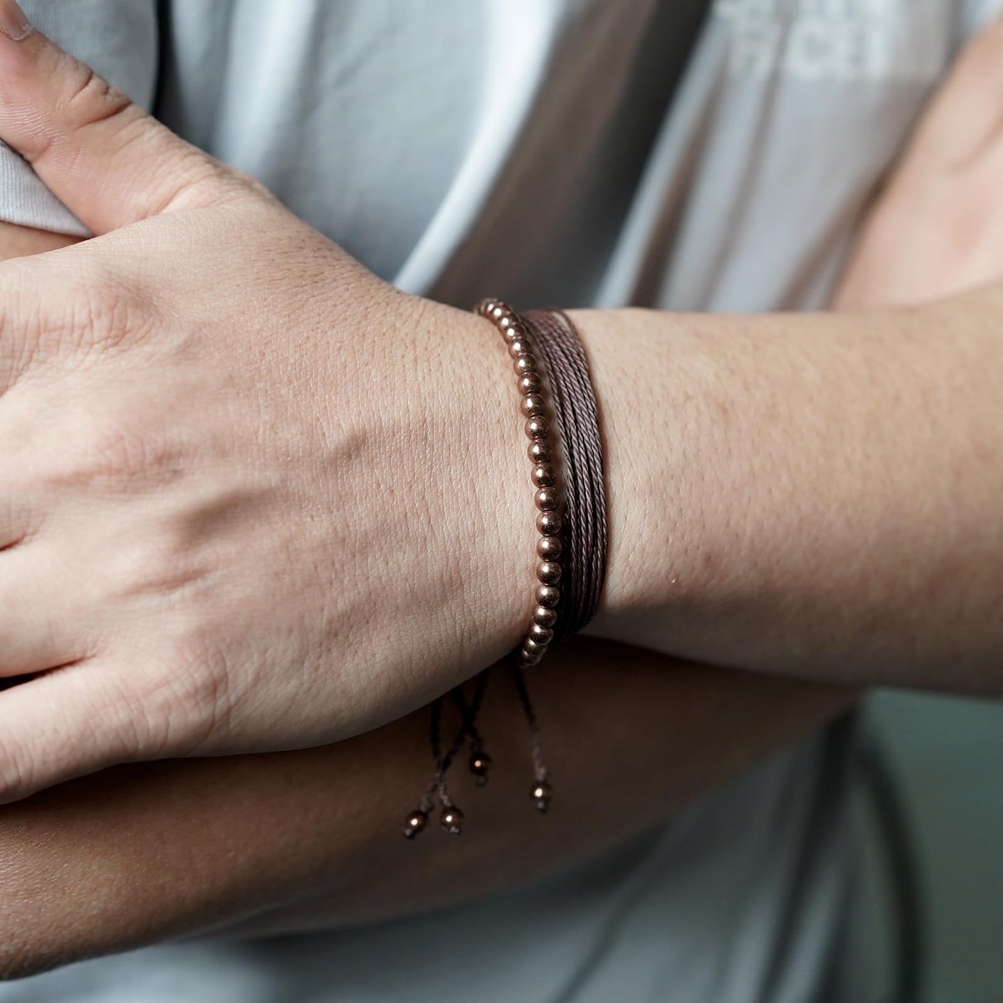 Mezcla Vida Natural Stone Beaded Bracelets for Men Women Unisex Adjustable Waterproof Rope Bracelets Set Valentine's Day Birthday Gifts for Boyfriend Husband Him (Copper Hematite)