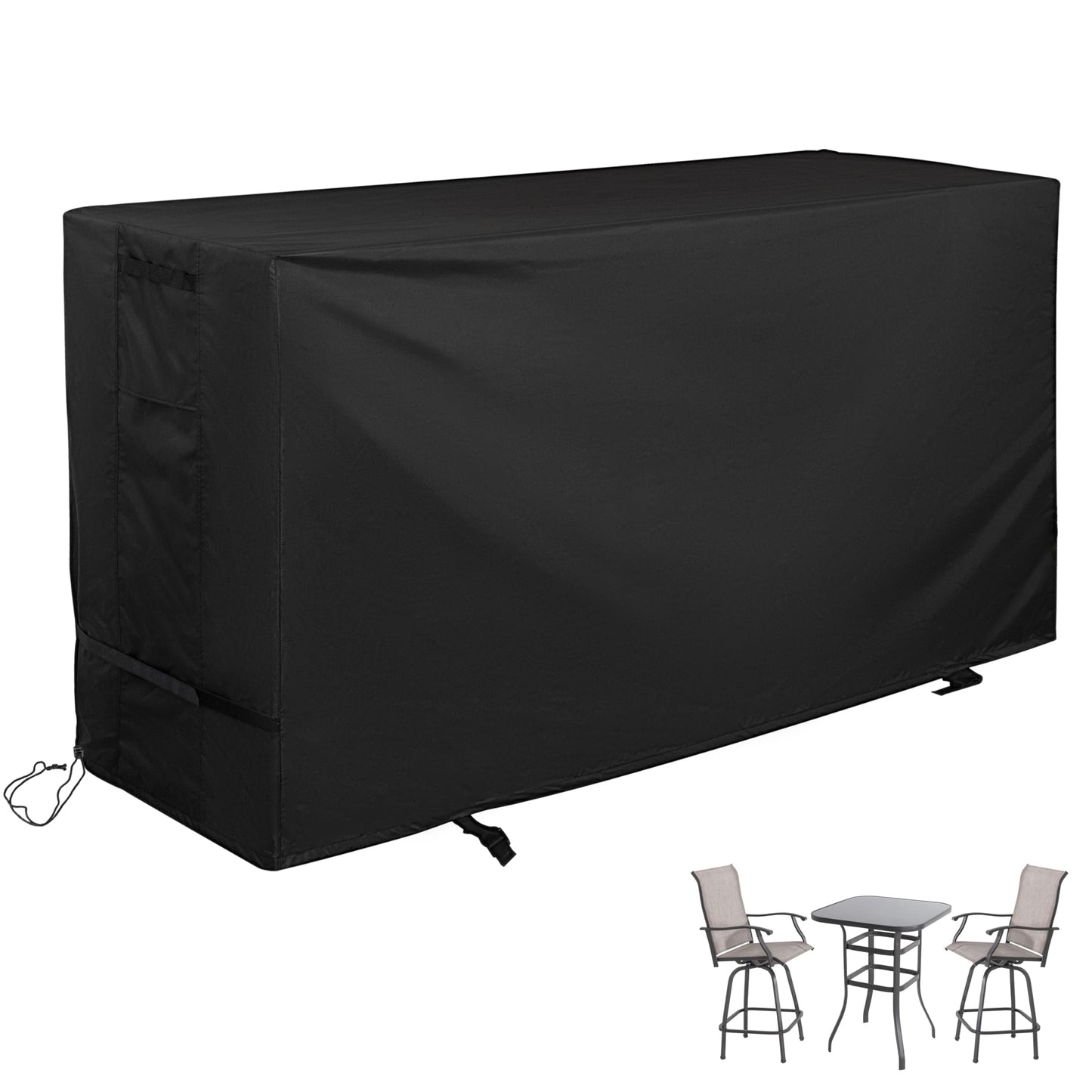 Starcrew Bar Height Patio Set Cover, Outdoor Bistro Set Cover for High Top Bar Table and Chairs/Outdoor High Stool Bistro Set, Furniture Set Cover for High Top Patio Set of 3 Pieces