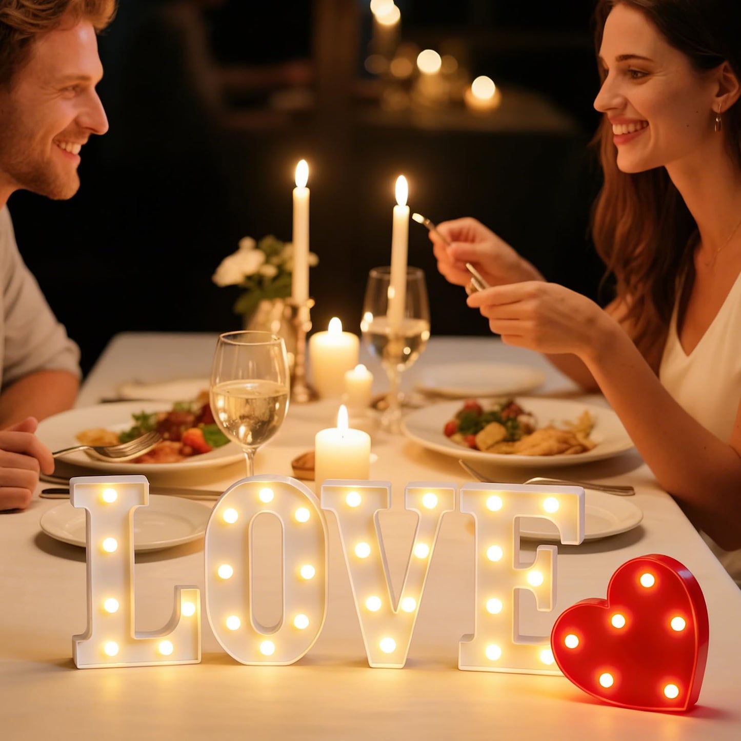 DyingSwan Small Led Marquee Letters, Light Up Letters, 8.58 Inch Led Letter Lights, Battery Powered Lighted Sign for Table, Party, Birthday, Christmas Decor (Letter L)
