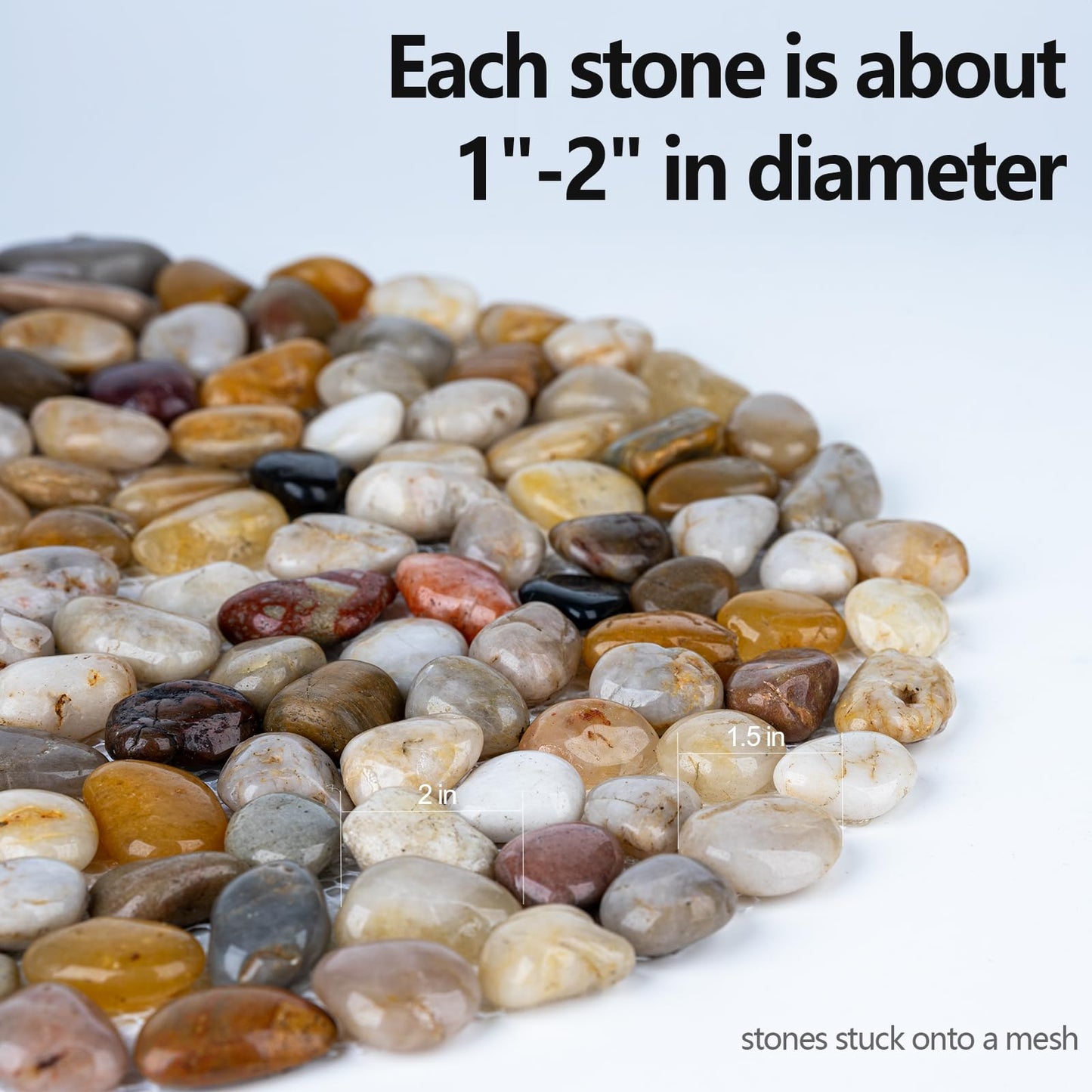 Qualdout River Rocks Stepping Stones Pavers Outdoor for Garden Walkway, Pebbles Polished Gravel for Yard Lawn Patio Pathway Landscaping, Set of 6 (Hexagon)