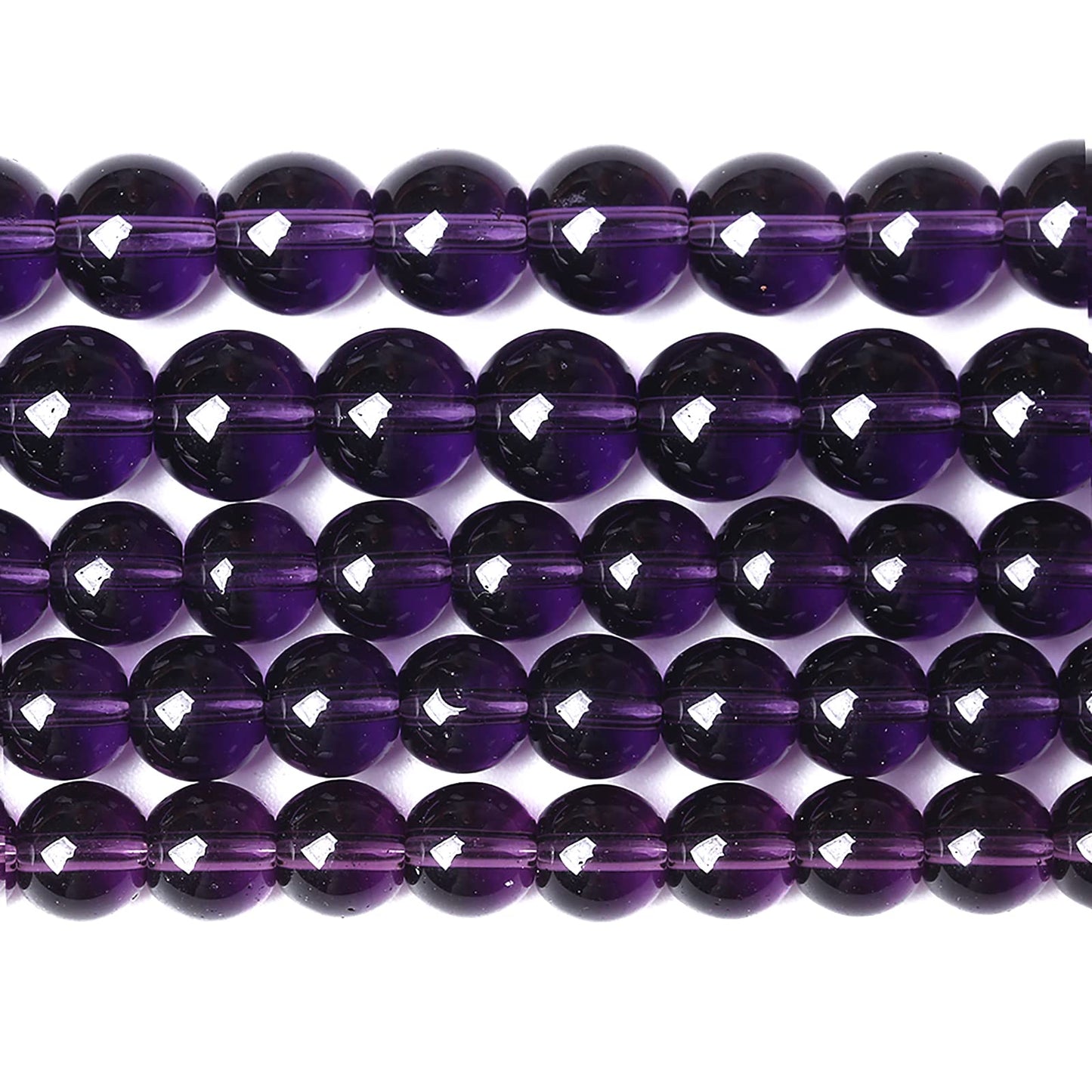 10mm 36pcs Natural Stone Amethyst Purple Glass Beads for Jewelry Making Round Loose Spacer Beads for Jewelry Making DIY Bracelet Necklace Crystal Energy Healing Power Stone (Amethyst Glass, 10mm)