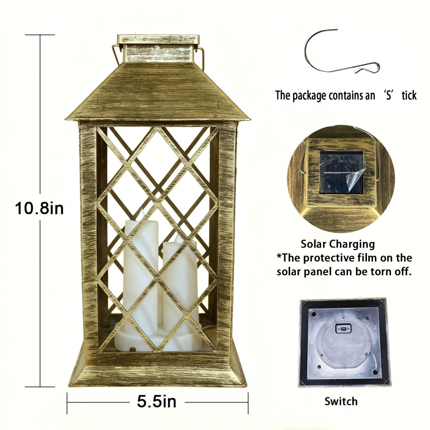 Solar Lantern Outdoor,Garden Hanging Lantern- PVC Waterproof 3 LED Flickering Flameless Candle Decorative Lights for Table,Outdoor,Party(1 Pack)