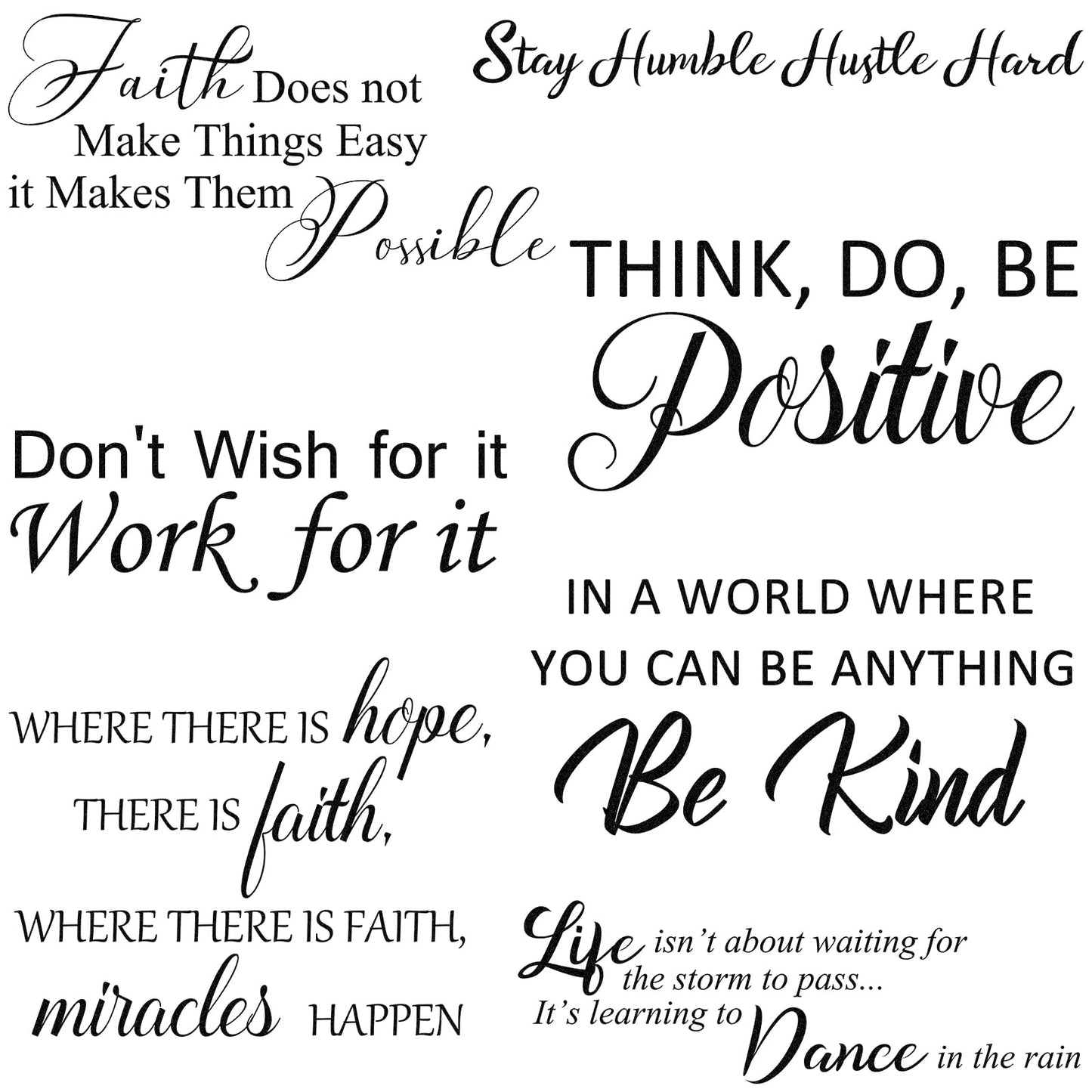 Zonon 5 Sheets Inspirational Quotes Wall Decals Peel and Stick Vinyl Quotes Stickers Motivational Positive Wall Stickers for Living Room Bathroom Xmas Bedroom Office Family Decor (Positive)