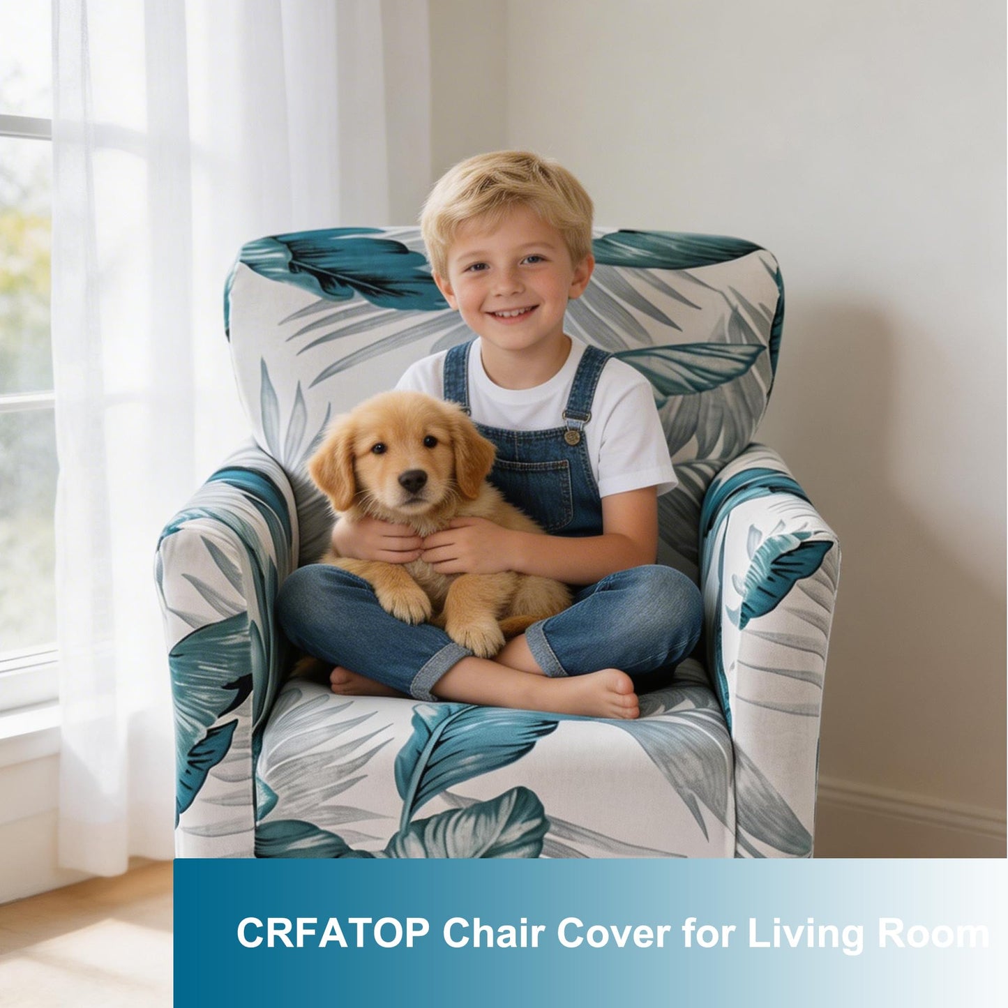CRFATOP Printed Stretch Chair Slipcovers with Arms for Living Room 1 Piece Accent Chair Covers Soft Banquet Chair Covers Saucer Armchair Furniture Protector Office Reception Reading Sofa,A17