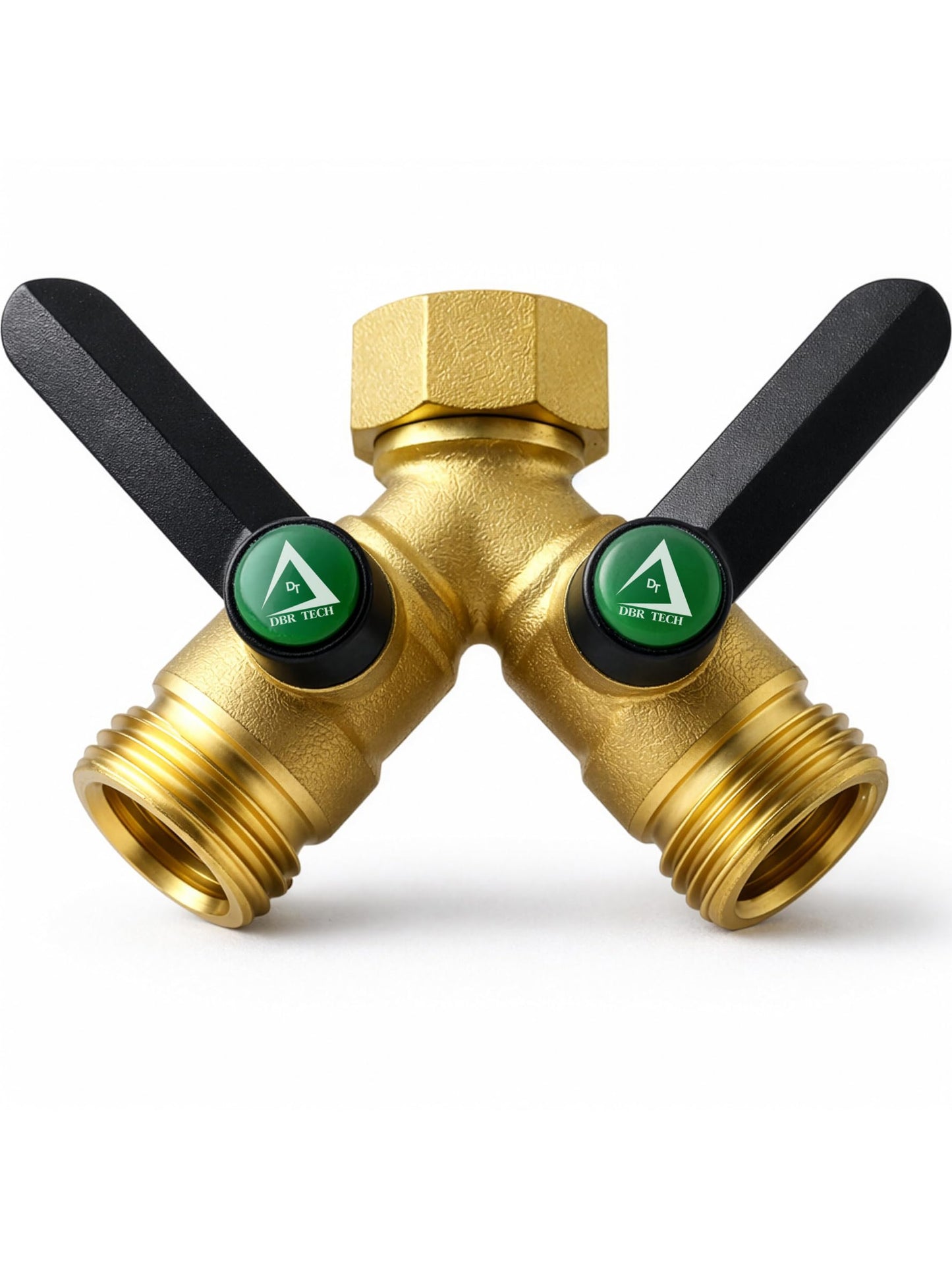 DBR Tech® Garden Hose Splitter 2 Way, Full Flow Solid Brass | 2026 Model