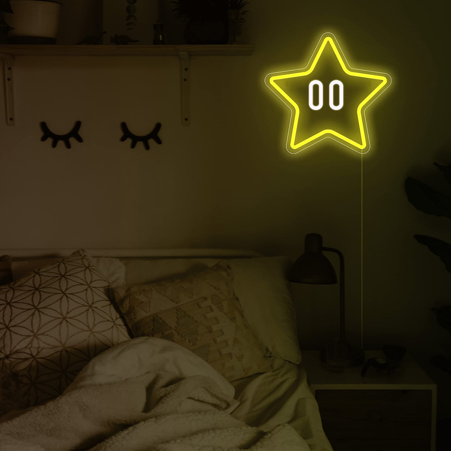 Star Neon Sign, Gaming Led Neon Light for Kids Bedroom Wall Decor Game Room Decor,Man Cave,Dimmable Gaming Star Led Sign Gifts for Kids Boys