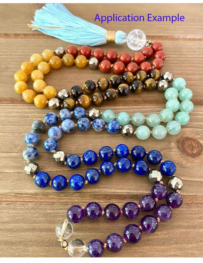 120pcs Adabele Natural Multiple Gemstone Amethyst Lapis Lazuli Sodalite Aventurine Tiger Eye Yellow Jade Red Jasper 6mm (0.24 inch) Round Chakra Stone Beads GF35pcs-6