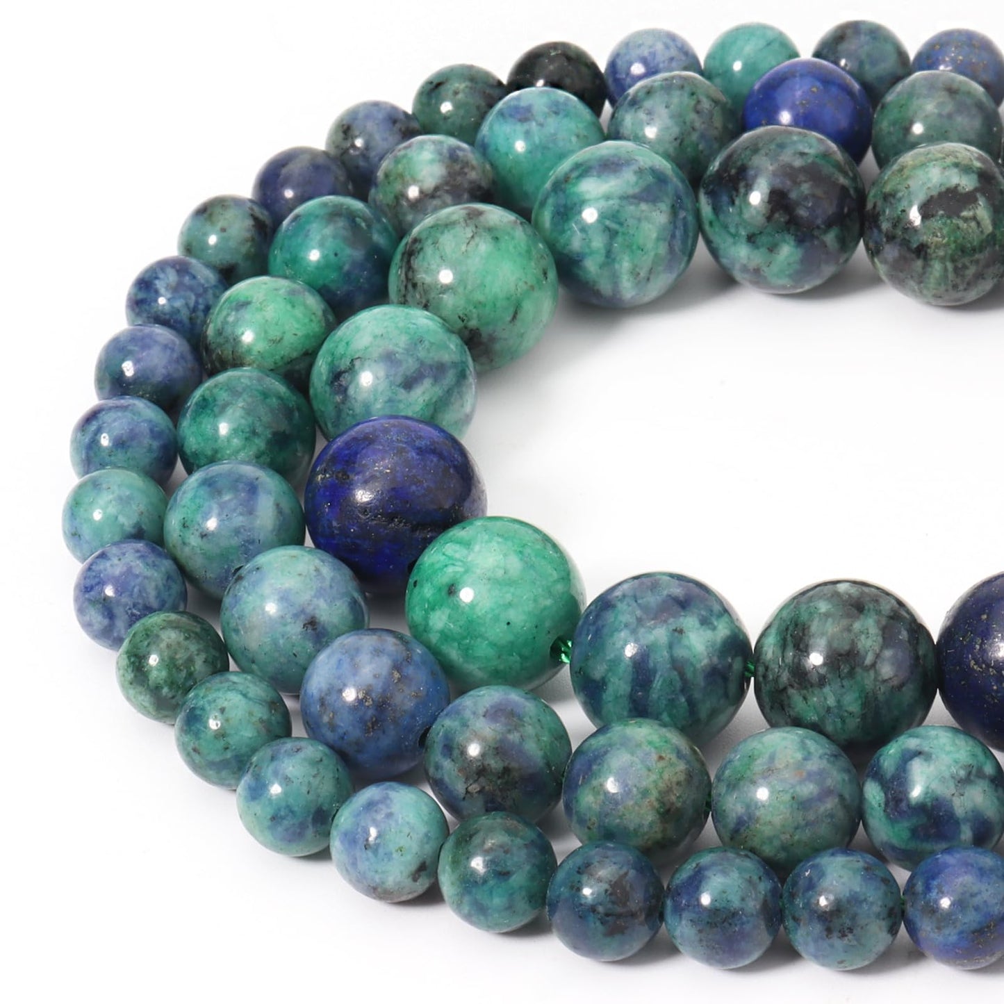 Siomia 45pcs 8mm Natural Phoenix Lapis Lazuli Gemstone Beads Energy Healing Crystal Round Loose Stone Beads for Jewelry Making, DIY Bracelets Necklaces