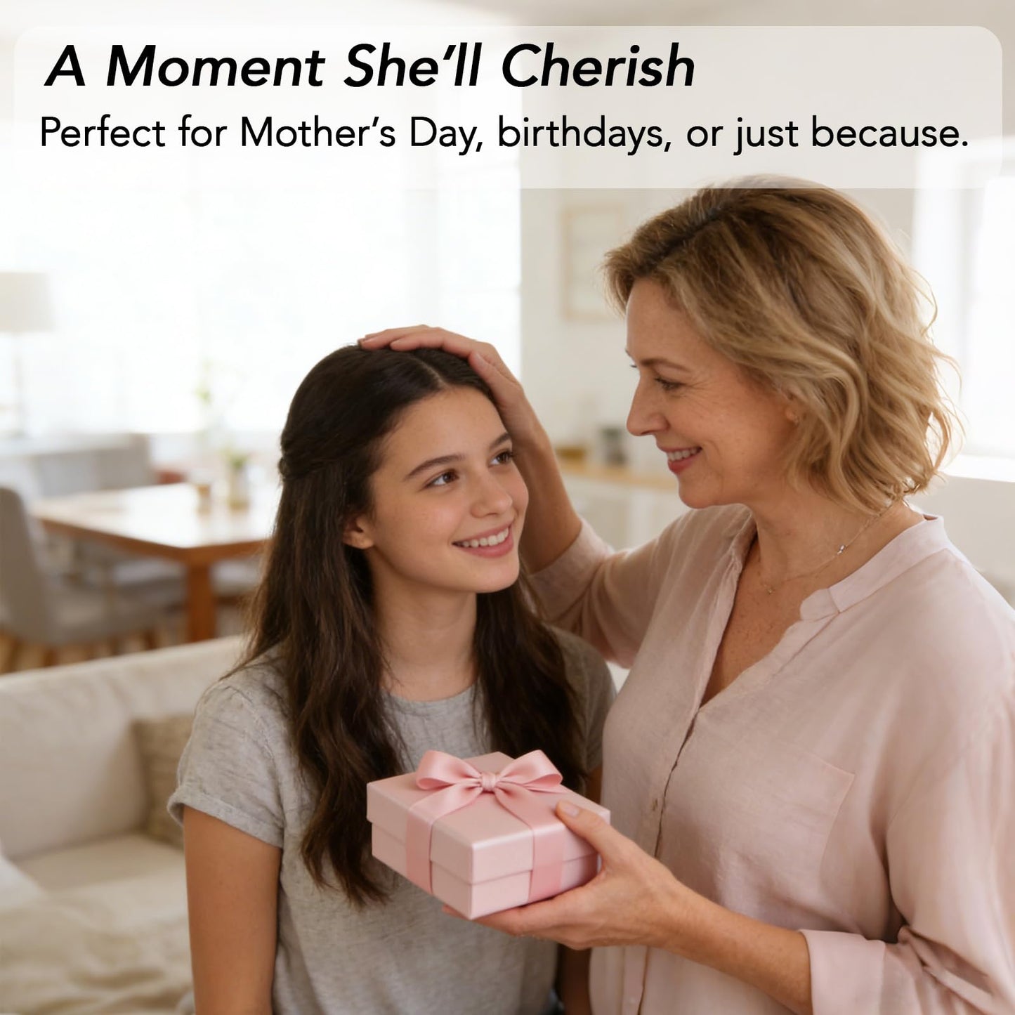Rose Quartz Heart Gift for Mom, Love You Mom Crystal Keepsake with Acrylic Stand, Mom Birthday Gift from Daughter Son, Mothers Day Desk Decor, Thank You Mom Gift with Card and Box (Gold)