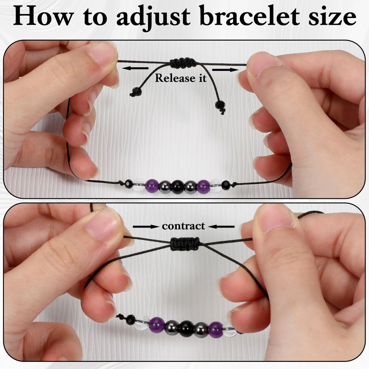 Aeaocvo 2PCS Black Tourmaline Bracelet and Black Obsidian Bracelet, Double Protection Bracelets Couples Friendship Bracelets for Women Men