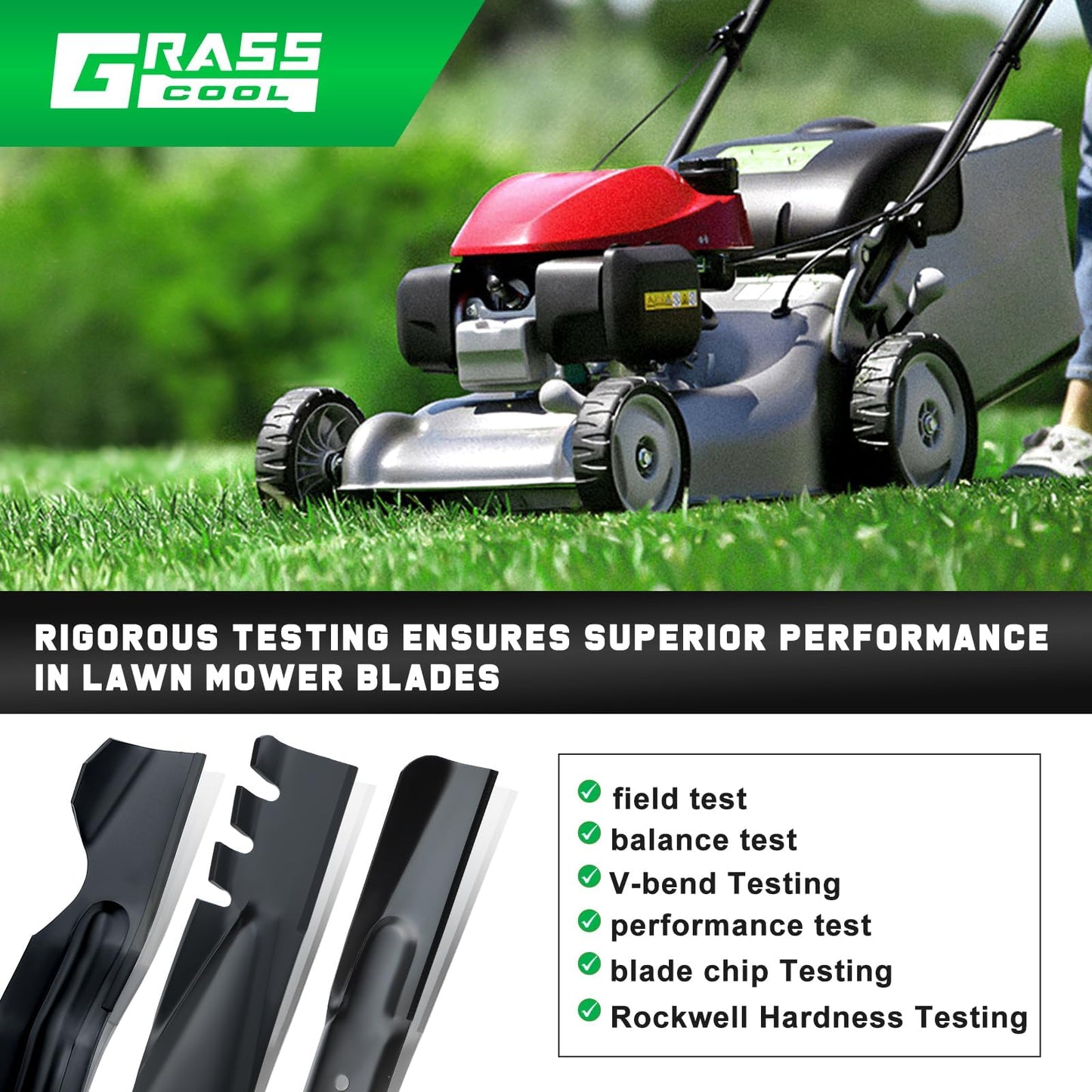 Grasscool TB110 942-0741A Mower Mulching Blade for Troy Bilt 21 inch Deck Mower TB240 TB230 TB130 TB200 TB160 TB210 TB280ES TB320 TB115 TB220 21" Walk Behind Push Mower Replace 742-0741A
