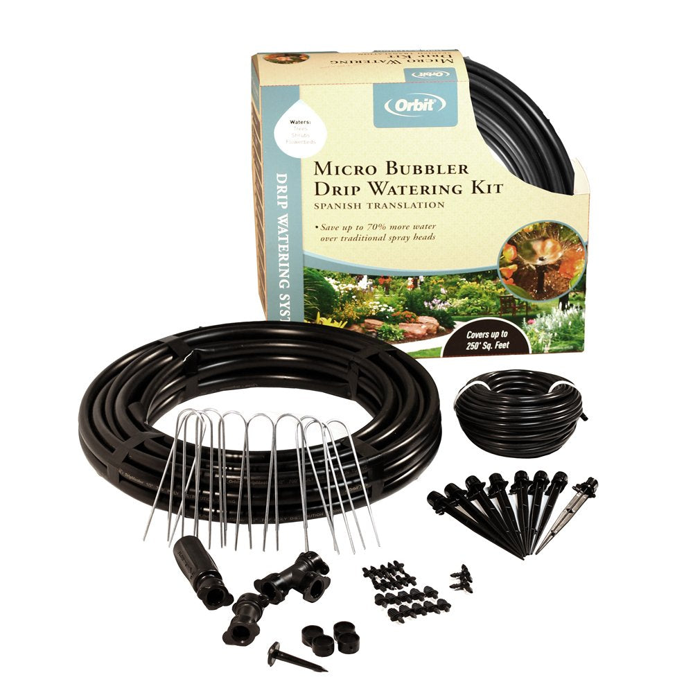 Orbit Drip Irrigation Watering Kit, Micro Bubbler System, 250 Sq Ft, Model 69525