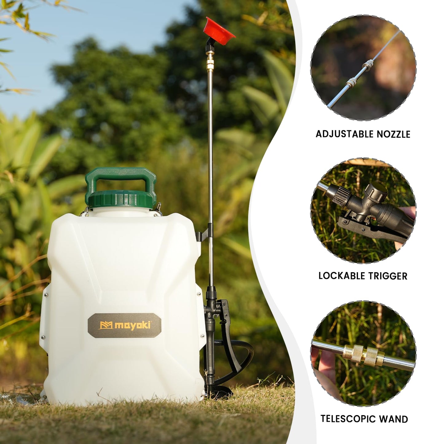 3Gallon Lawn Garden Sprayer Compatible with Makita 18V Battery(Tool Only), Backpack Pump Sprayer, Translucent Water Tank, Adjustable Pressure, for Spraying Plants, Watering, Weeds, Cleaning