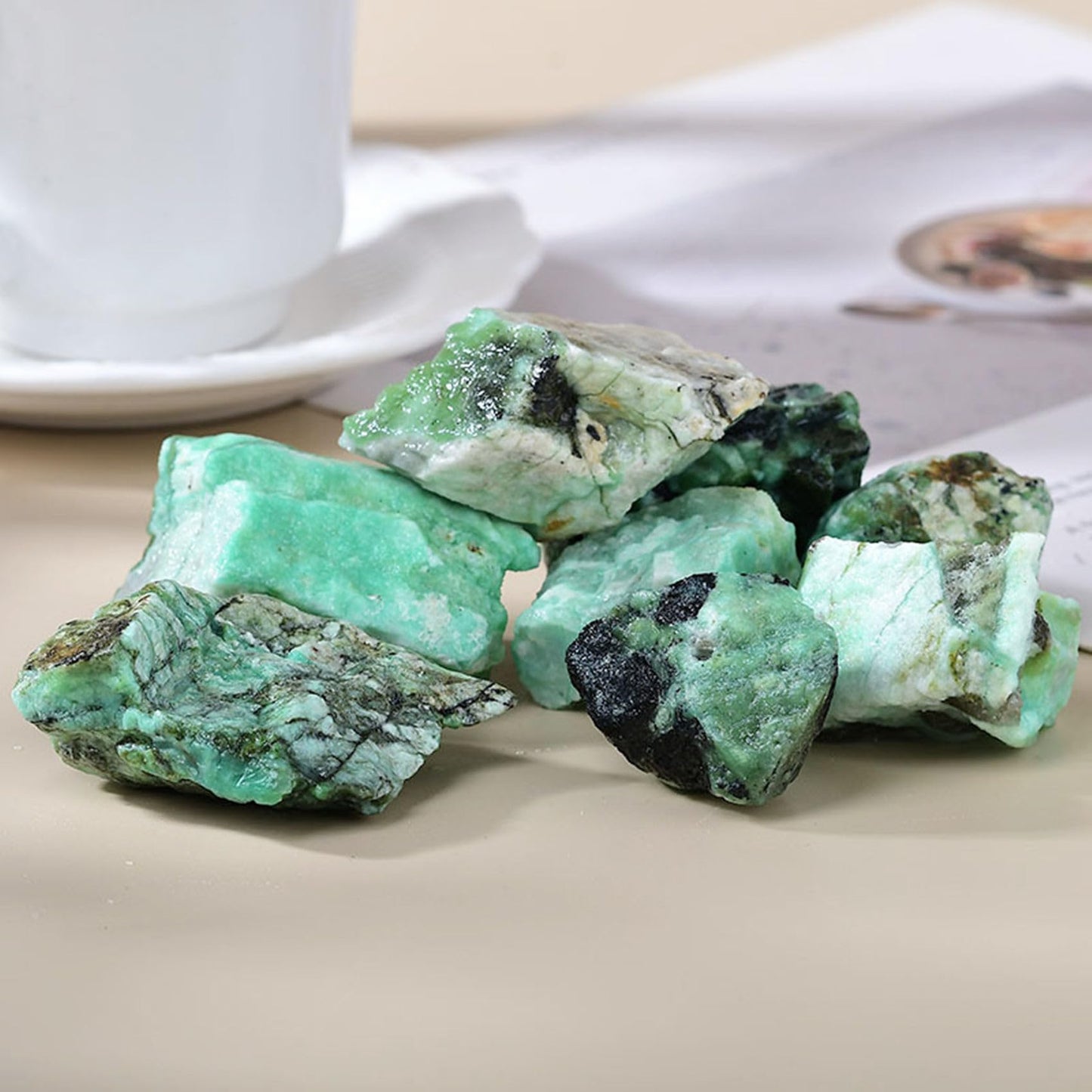 Chrysocolla Raw Crystals Healing Crystals Natural Rough Stones 1.2-2" for Tumbling, Fountain Rocks, Yoga, Meditation, Polishin, Gift 11