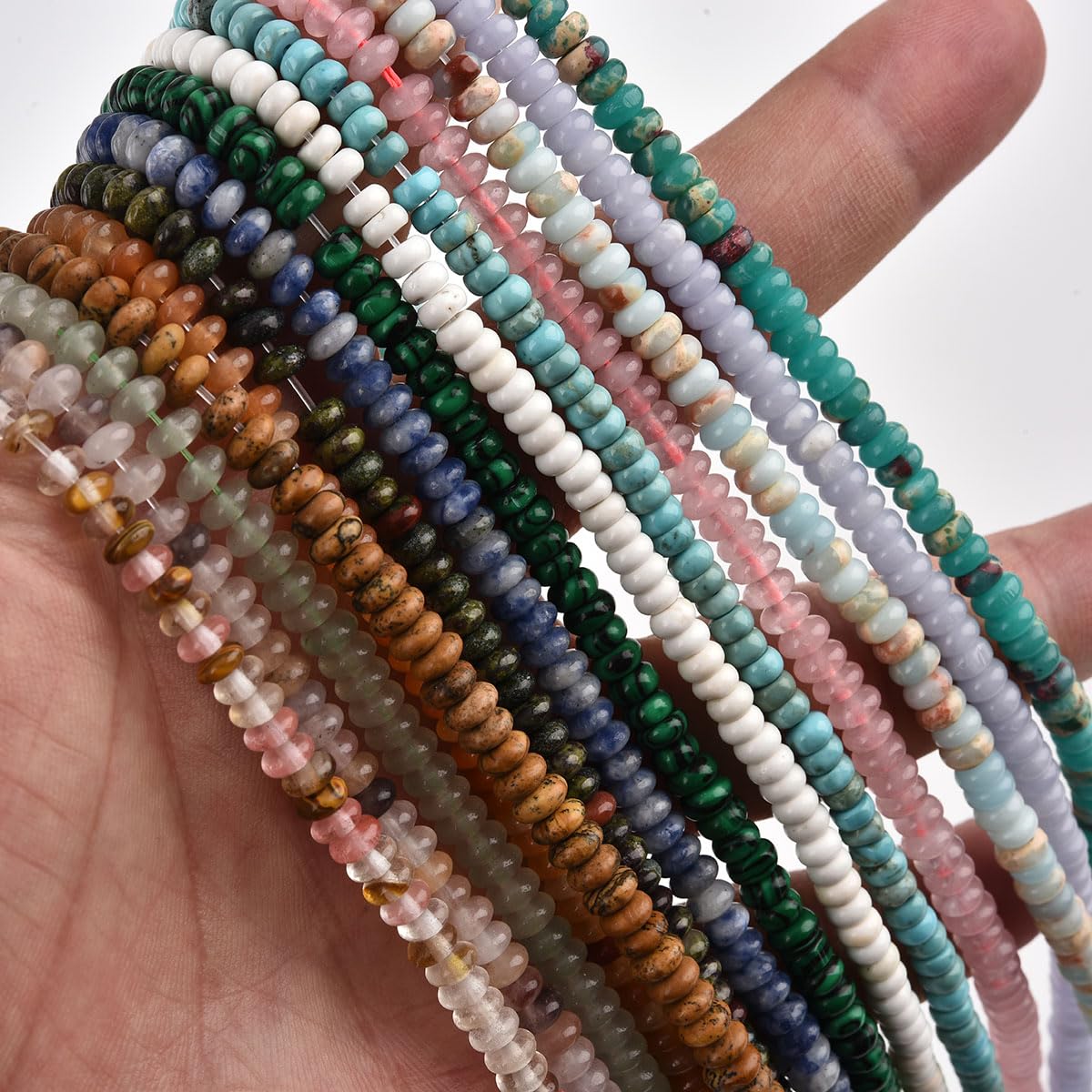 150pcs 4x2mm Green Jasper Disk Rondelle Spacer Stone Semi Precious Gemstone Loose Beads for Jewelry Making 15 Inch