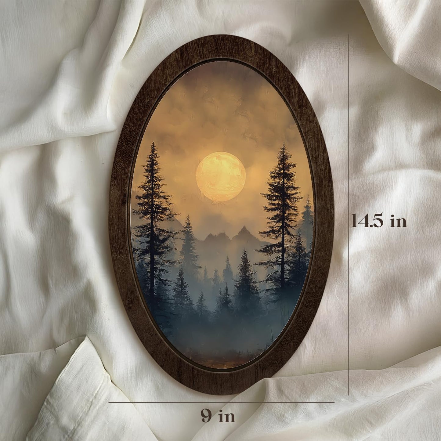 Wheatwin Celestial Room Decor, Moody Dark Academia Sunlight Sunshine Oval Wall Art Hanging Decorations for Home Bedroom Living Room, 14.56x9.05 Inch