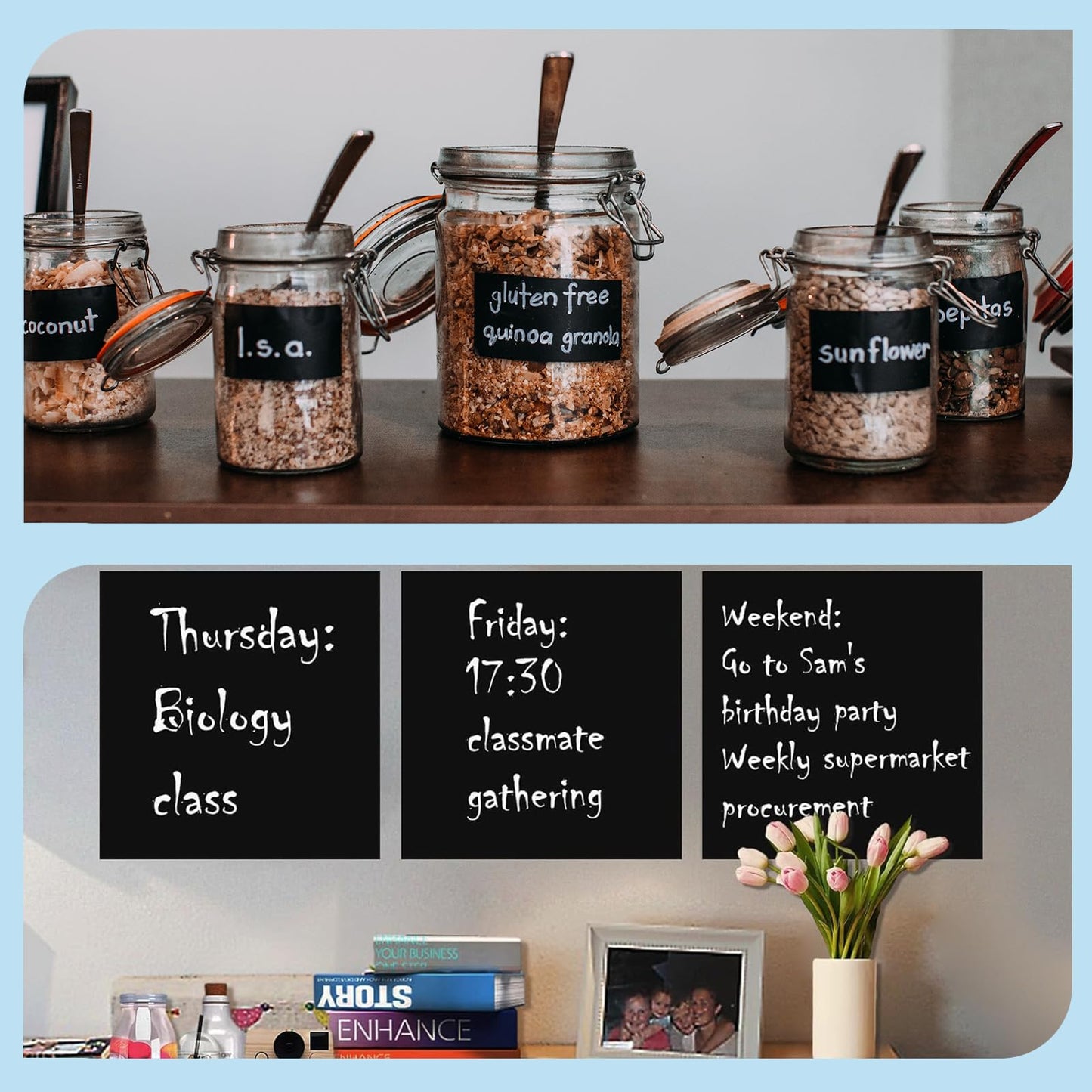 Extra Large Chalkboard Paper Roll Peel and Stick Chalk Board Wallpaper(+5 Chalks) Chalk Paint Contact Paper Blackboard