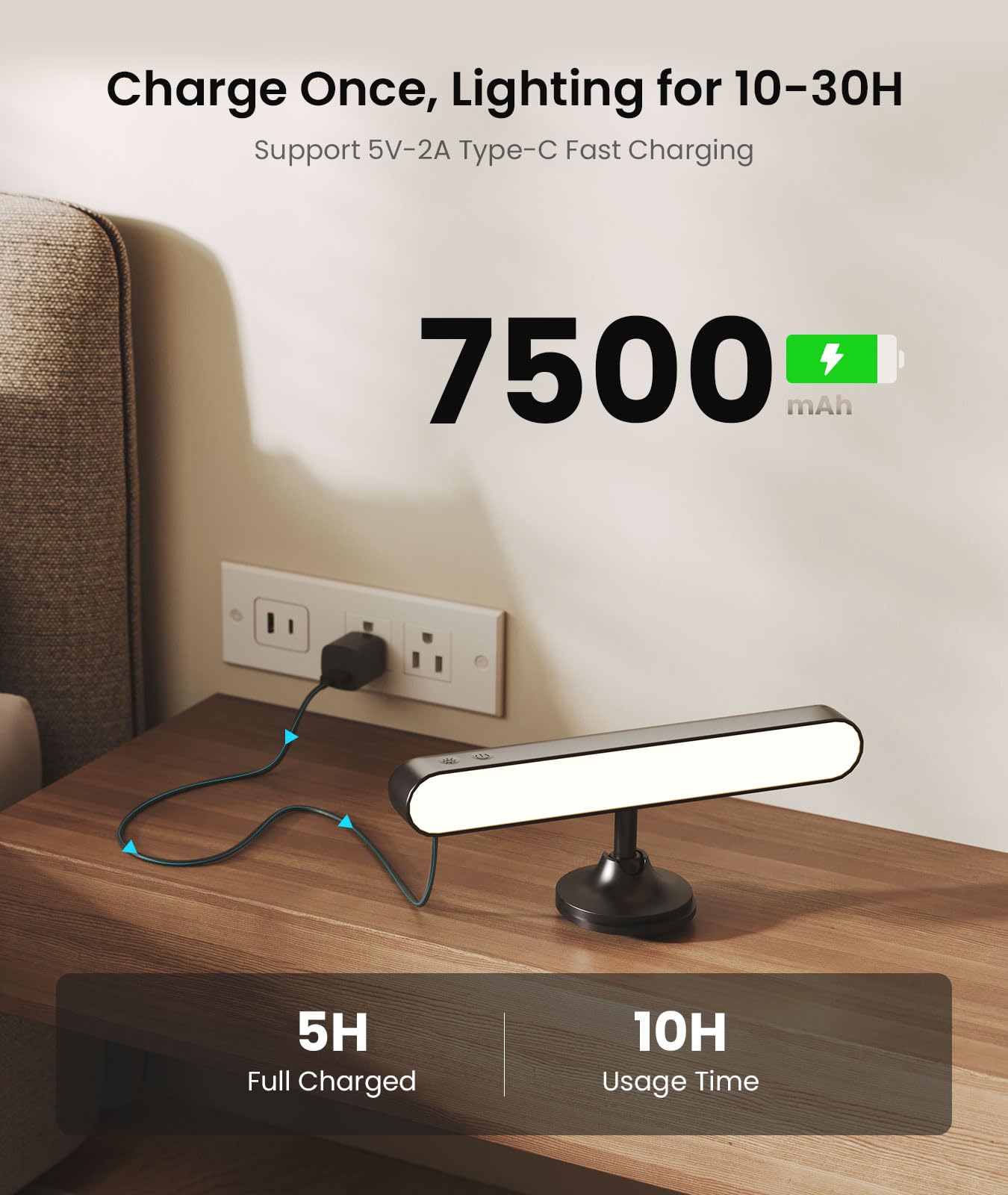 Rechargeable 7500mAh Battery Operated Wall Sconces for Bedroom,LED Wall Lights with Remote Control and Touch,360° Rotation,3 Colors Temperatures Dimmable Black Wall Lamps with 15 RGB Colors,2 Pack