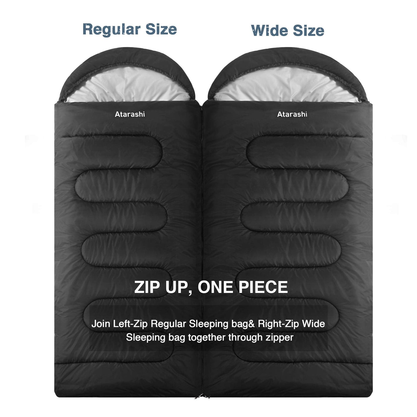 Atarashi 3-4 Season Sleeping Bag for Adults - Light Warm Extra-Large with Compression Sack- Great for Camping, Hiking, Backpacking & Outdoor Adventures