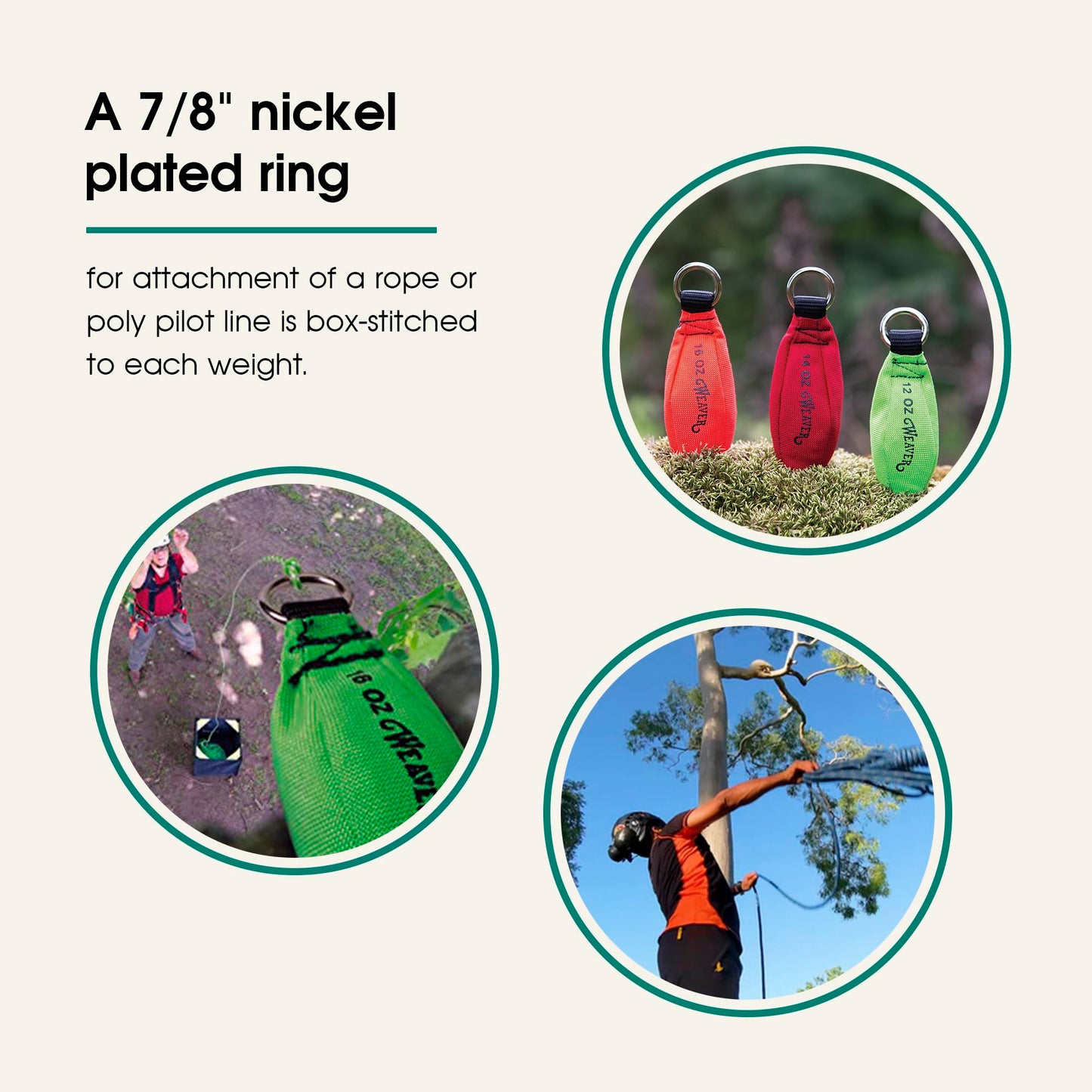 WEAVER ARBORIST Throw Weight, 12 oz Nylon Throw Bag for Tree Work, Climbing Rope Weight Bag, Resistant to Tear, Handcrafted Arborist Equipment