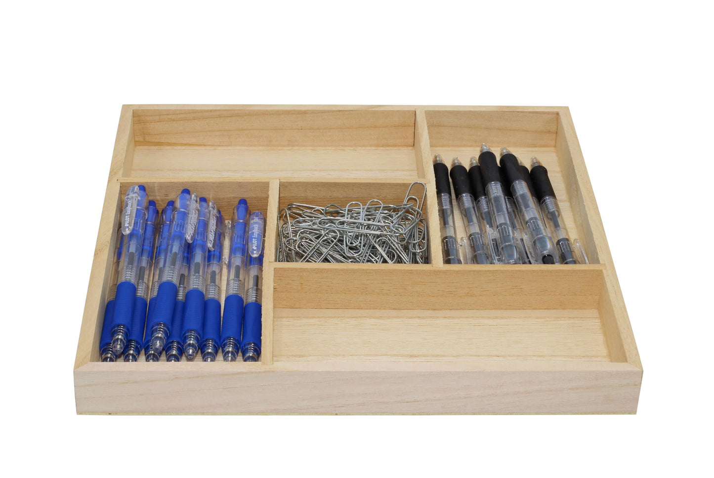 5 Section Wooden Trays – 10" × 10" Square Organizers with Compartments for Crafts, Drawer Tidying, Snacks, and Display | 2 Pack