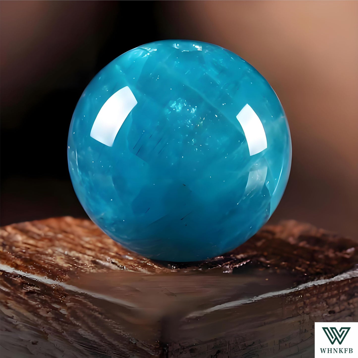 WHNKFB 8mm 50PCS Natural Blue Apatite Round Beads, Rare Phosphate Loose Gemstone Beads for Jewelry Making Craft - 4mm 6mm 8mm 10mm Options with Free Elastic Cord
