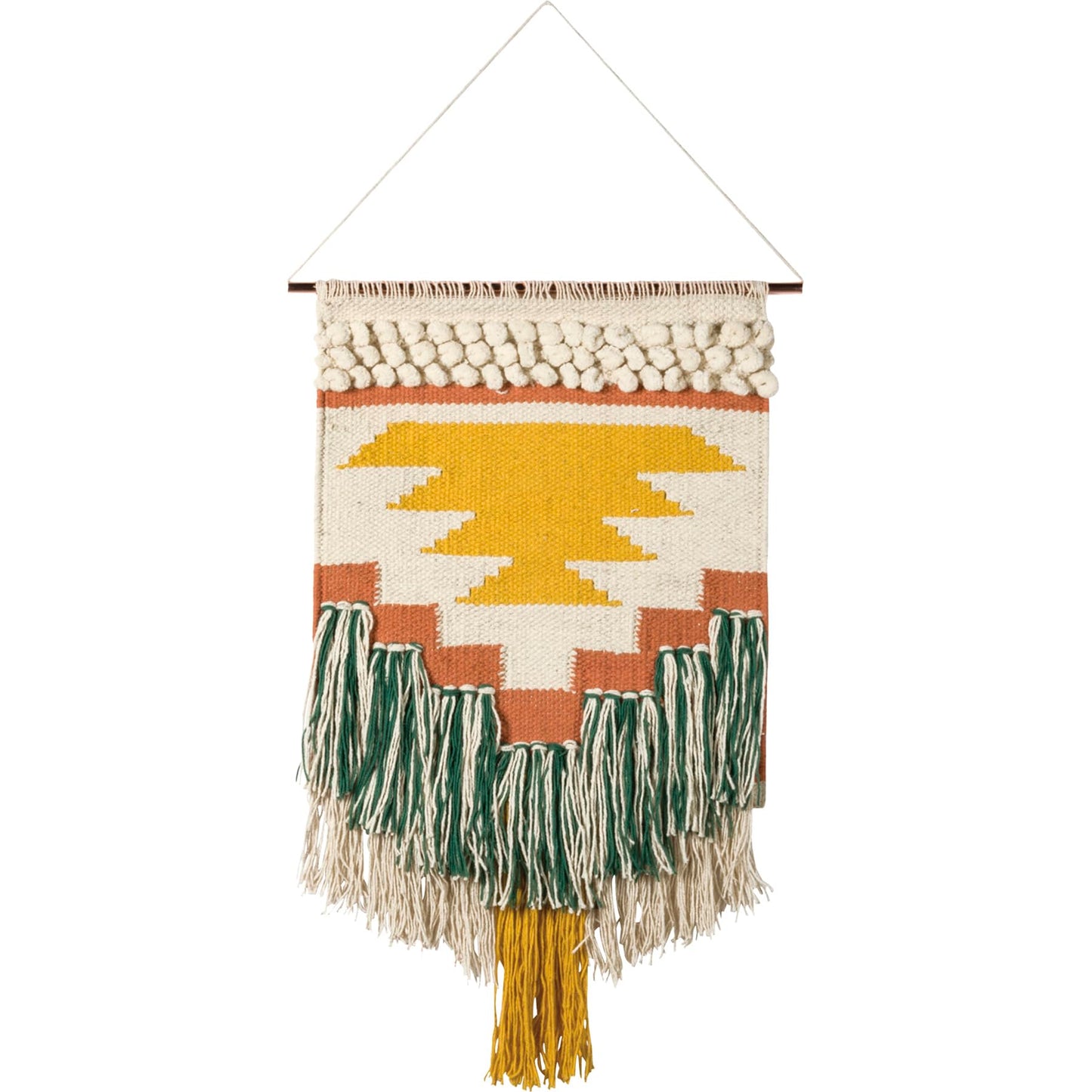 Primitives by Kathy Gypsy Hand Woven Wall Hanging, 14" x 25", Yellow/Green, 8541857714