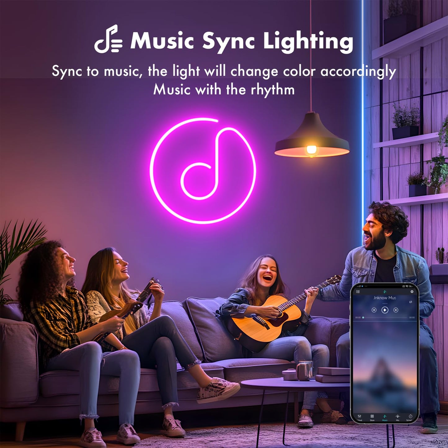 SILFU Neon Rope Lights, 50FT RGB LED Strip Lights, Waterproof IP67 LED Lights for Bedroom, DIY Design, Music Sync, 44 Key Remote Control, Multiple Modes for Bedroom, Holiday Decoration