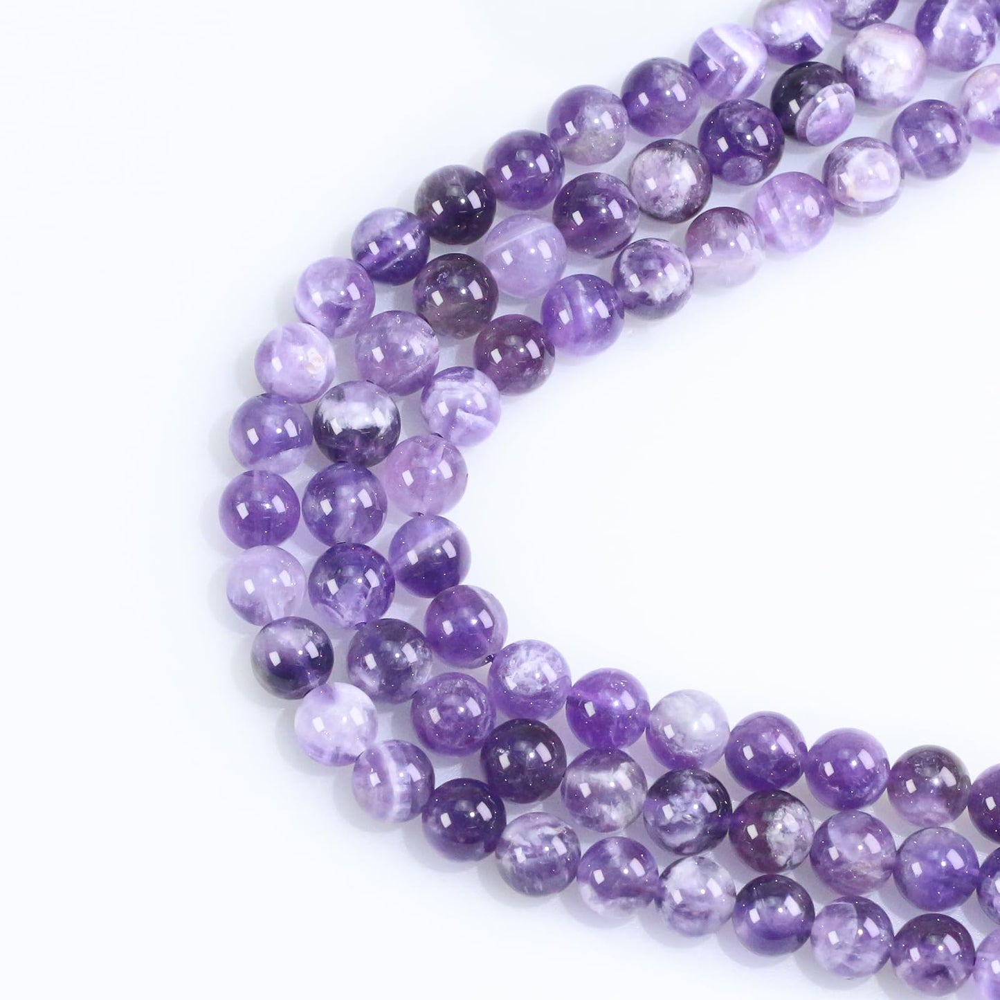 Natural Gemstone Round Loose Beads for Jewelry Making DIY Crystal Energy Healing 1 Strand 15" (Amethyst, 4mm (15"/Strand))