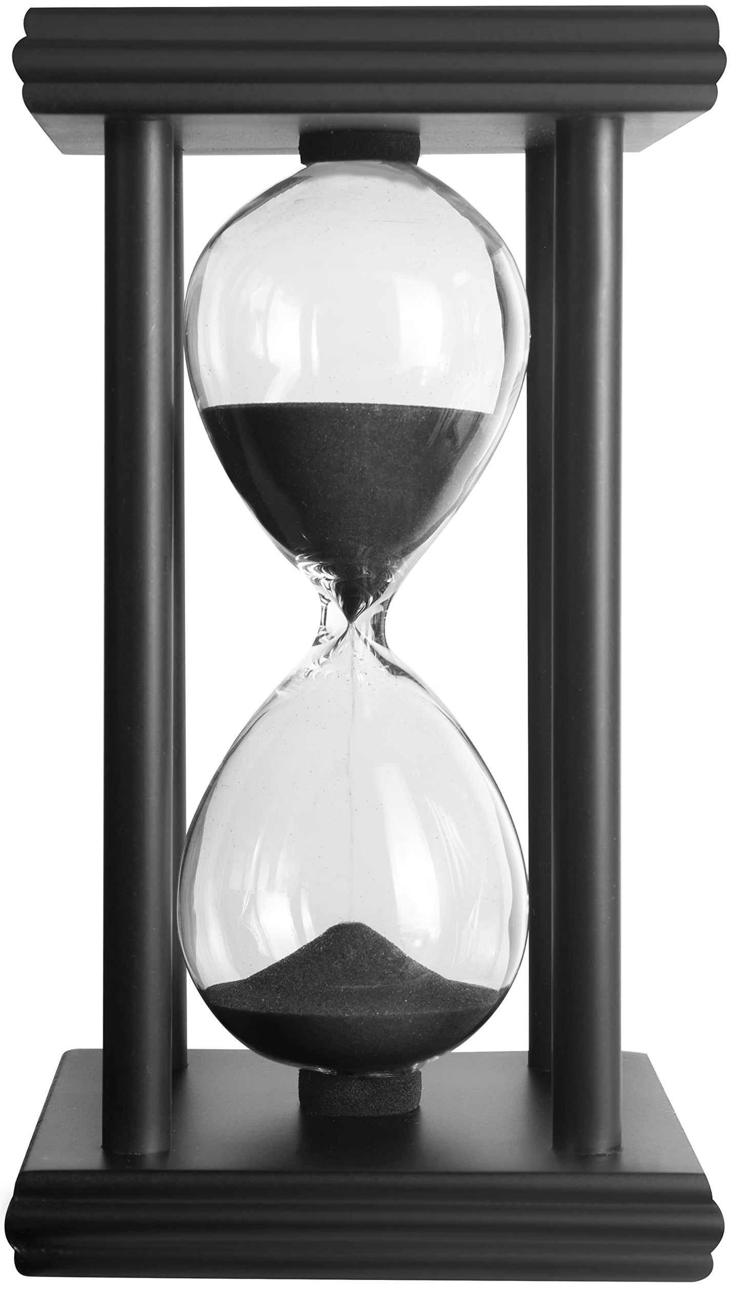 hourglas Sand Timer 30/60 Minutes Desktop Decorations Reloj de Arena ampulheta Sandglass (Black Sand,5.5 * 3.2 * 3.2inch,30min)