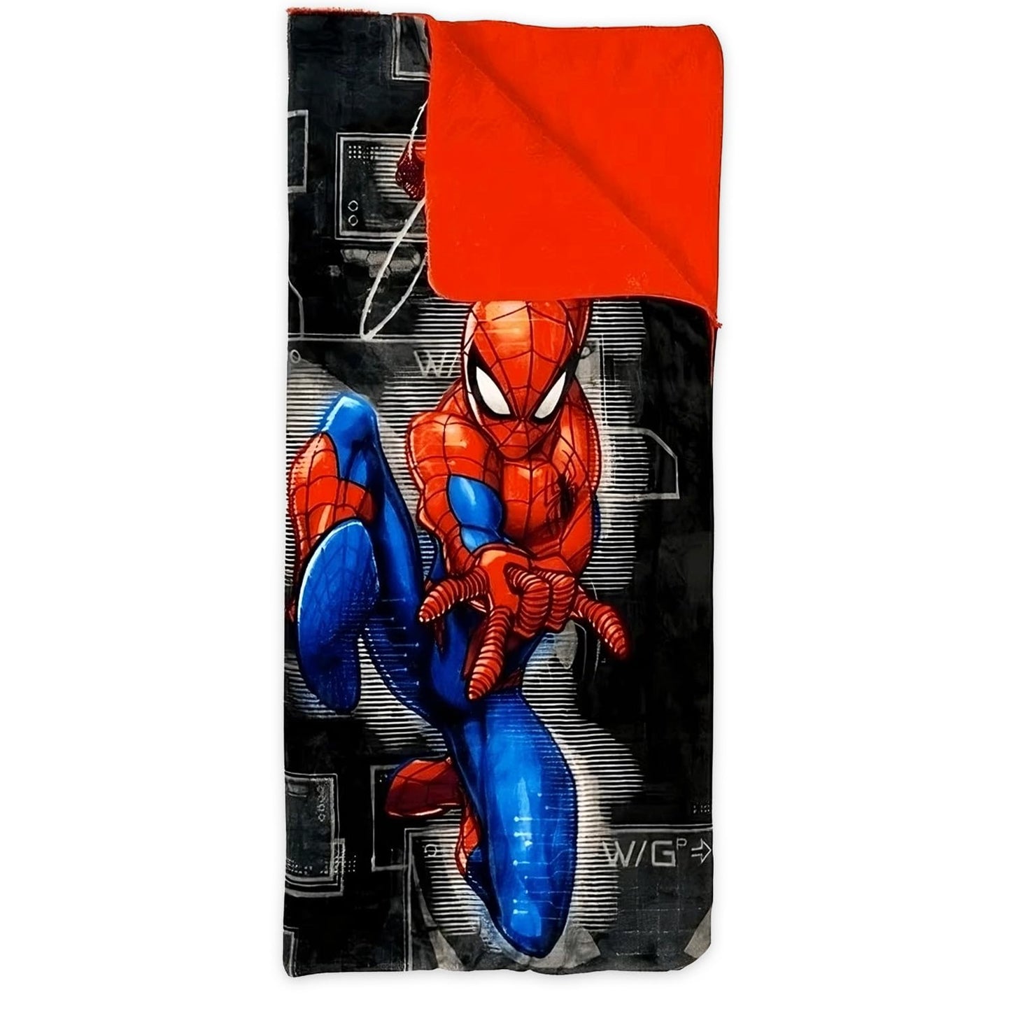 Marvel Spiderman Slumber Bag Set for Boys - Bundle of 54x56 Inches Spider-Man Sleeping Bag, Stickers, More | Spiderman Silk Touch Slumber Bag