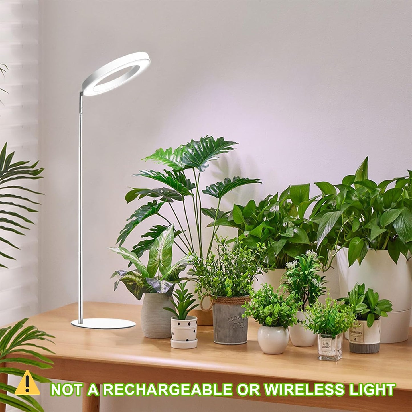 Yadoker 72 LEDs Full Spectrum Plant Grow Light for Indoor Plants，Height Adjustable, 6.3" Aluminum Housing,Automatic Timer with 8/12/16 Hours,10-Level Brightness,White Plant Light,1Pack