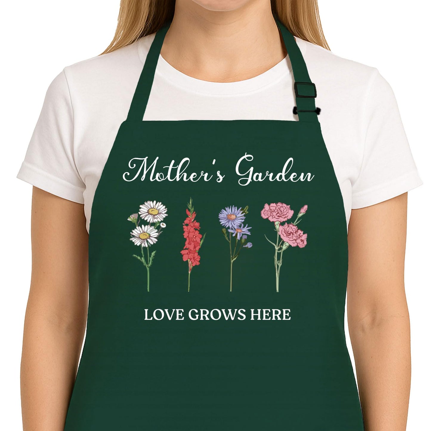 Saukore Garden Aprons for Mom Wife, Gardening Gifts for Gardeners, Waterproof Kitchen Apron for Cooking Baking, Birthday Mothers Day Apron Gifts for Mom from Daughter Son