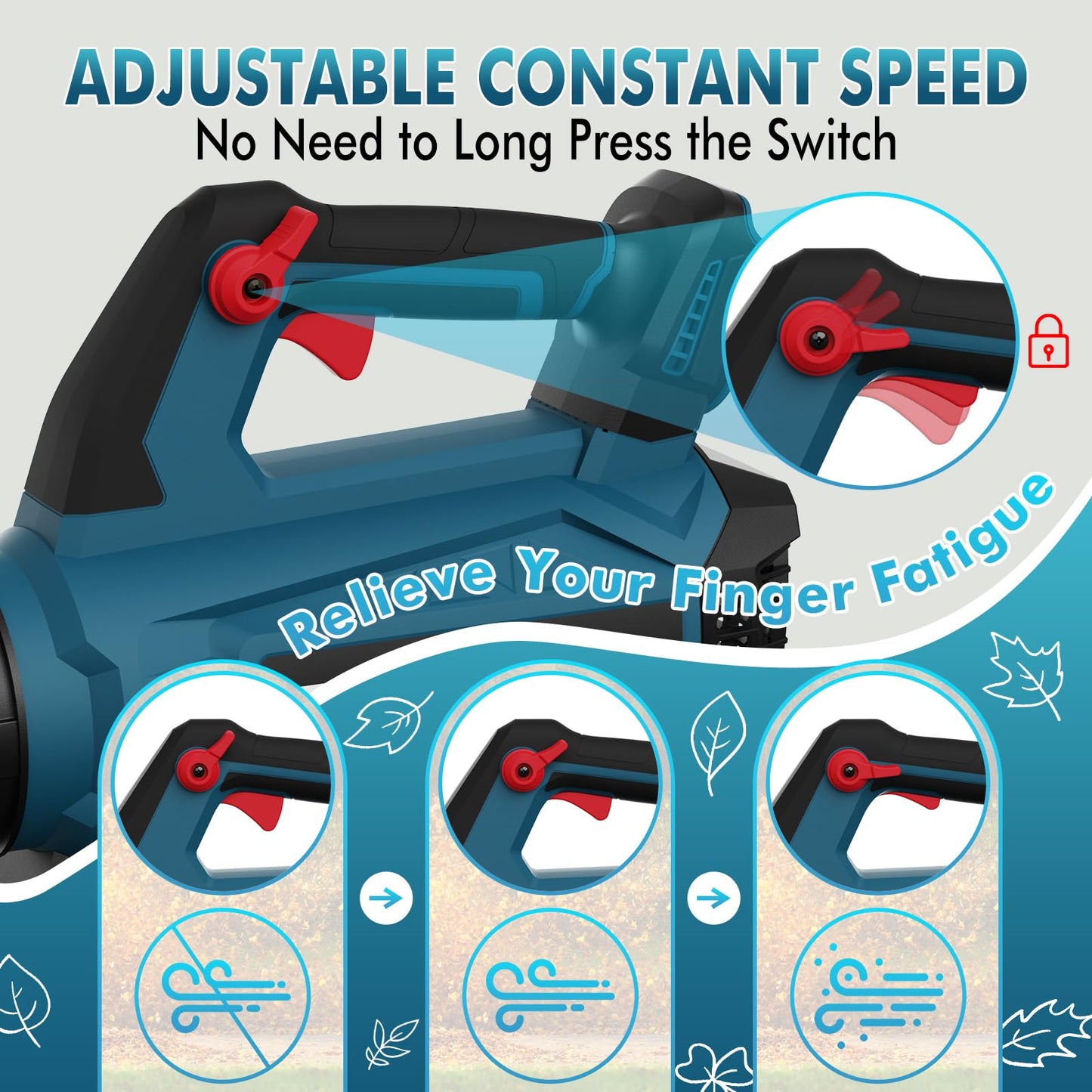 Leaf Blower Cordless - 630CFM/160MPH, 21V Powerful Electric Cordless Leaf Blower with 2 x 4.0Ah Batteries and Charger, Battery Powered Leaf Blowers for Lawn Care, Patio, Yard, Dust, Snow