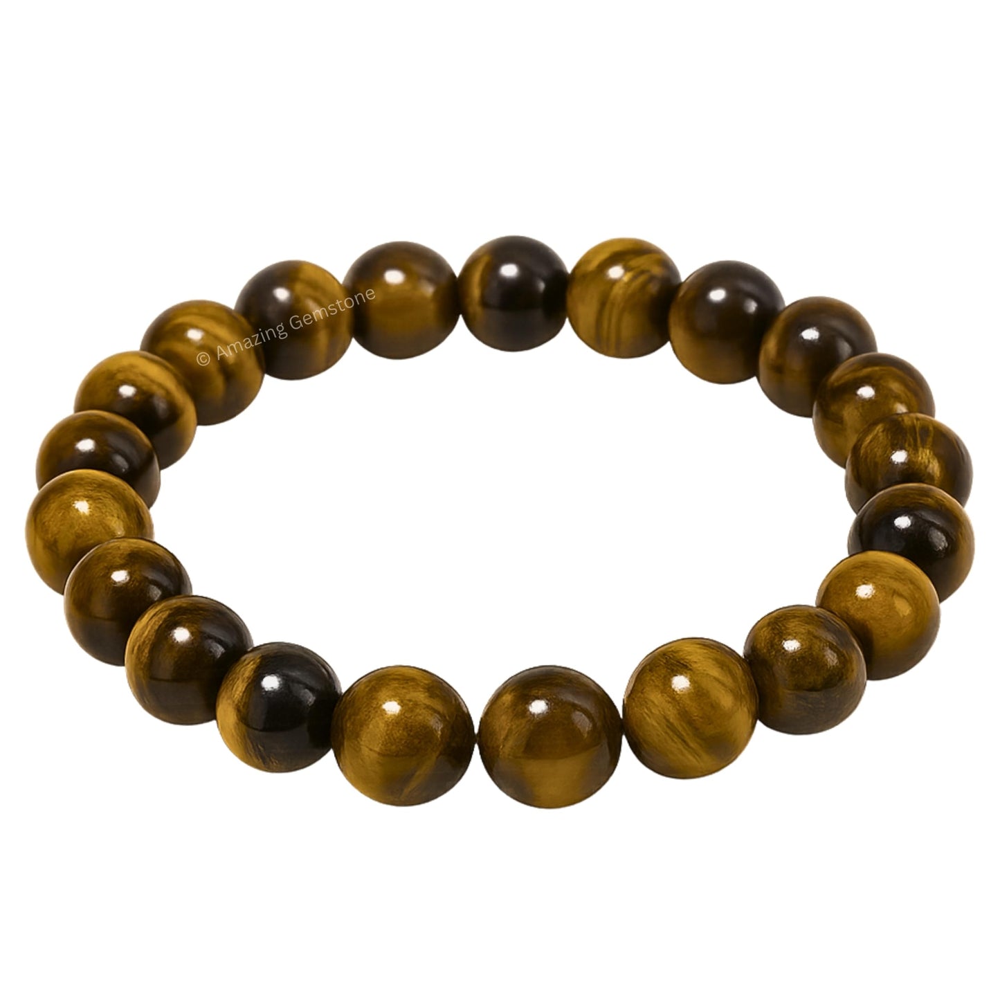 Amazing Gemstone Crystal Bracelet for Women Men's Gifts - Protection Healing Crystal Bracelet - 8mm Gemstone Beaded Stretchable Bracelet Pulseras Para Hombres Mujer Stocking Stuffers Mothers Day Gift (Tiger Eye)