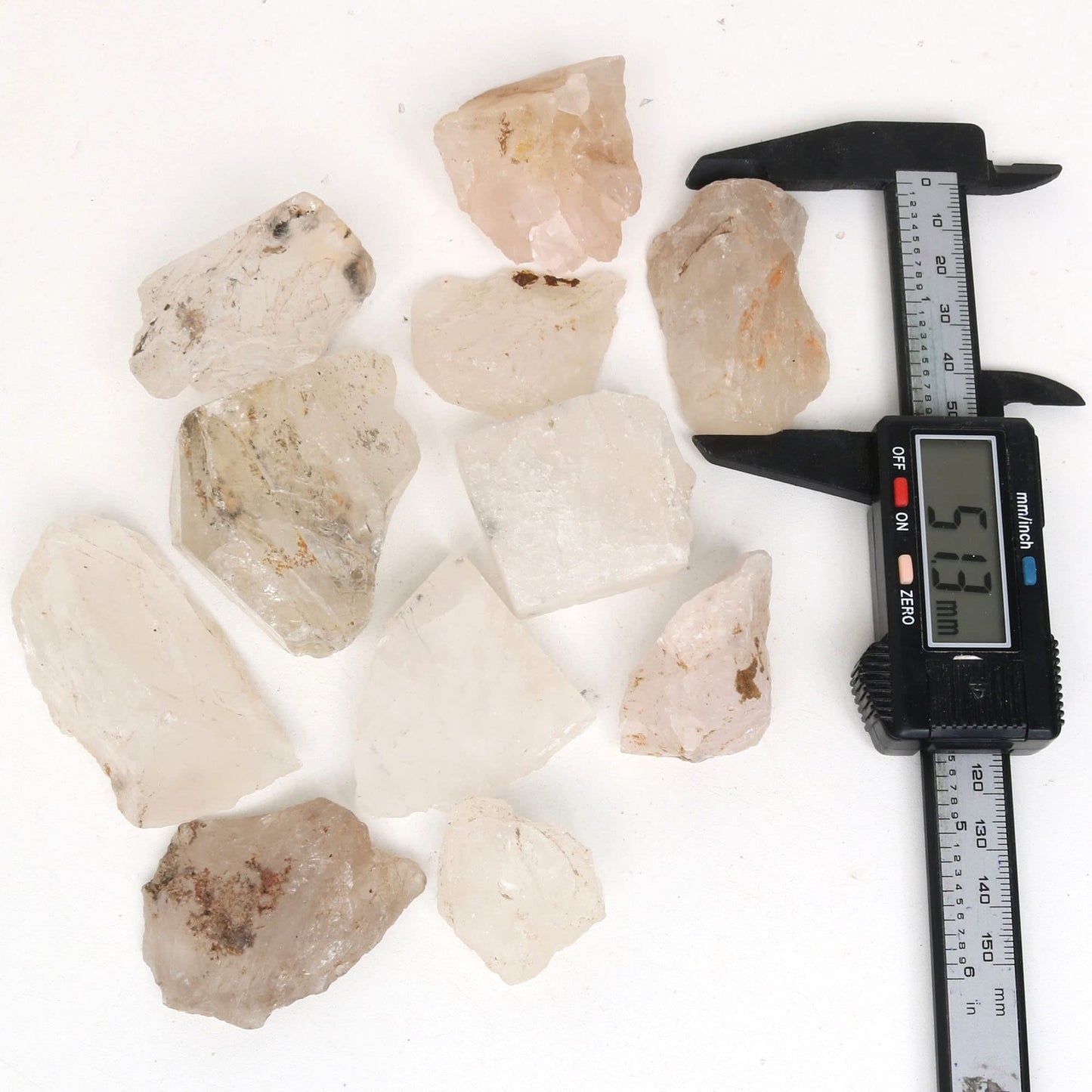 REAL-GEMS Natural Raw Healing Crystals Rough Stones for Tumbling, Cabbing, Polishing, Wire Wrapping, Wicca & Reiki Crystal Healing, Mix Gemstones,7 Chakra (White Quartz)
