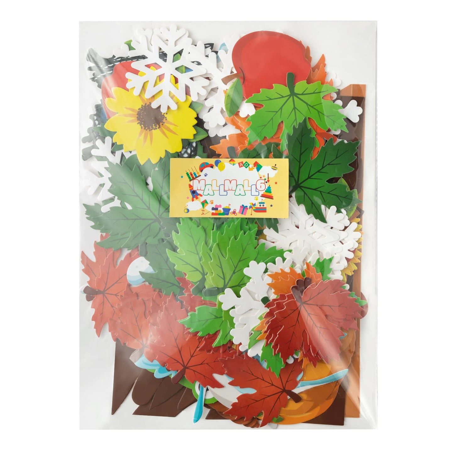 MALLMALL6 198Pcs Classroom Tree Bulletin Board Decor Seasonal Tree Summer Autumn Winter Spring Cutouts Border Set Four Seasons Chalkboard Wall Decorations for Kindergarten Elementary School Home