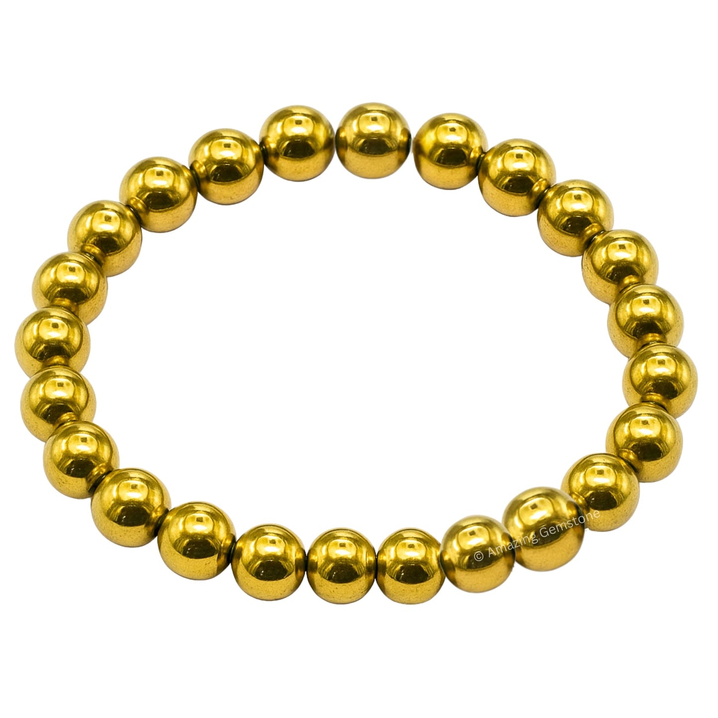 Amazing Gemstone Crystal Bracelet for Women Men's Gifts - Protection Healing Crystal Bracelet - 8mm Gemstone Beaded Stretchable Bracelet Pulseras Para Hombres Mujer Stocking Stuffers Mothers Day Gift (Golden Hematite)