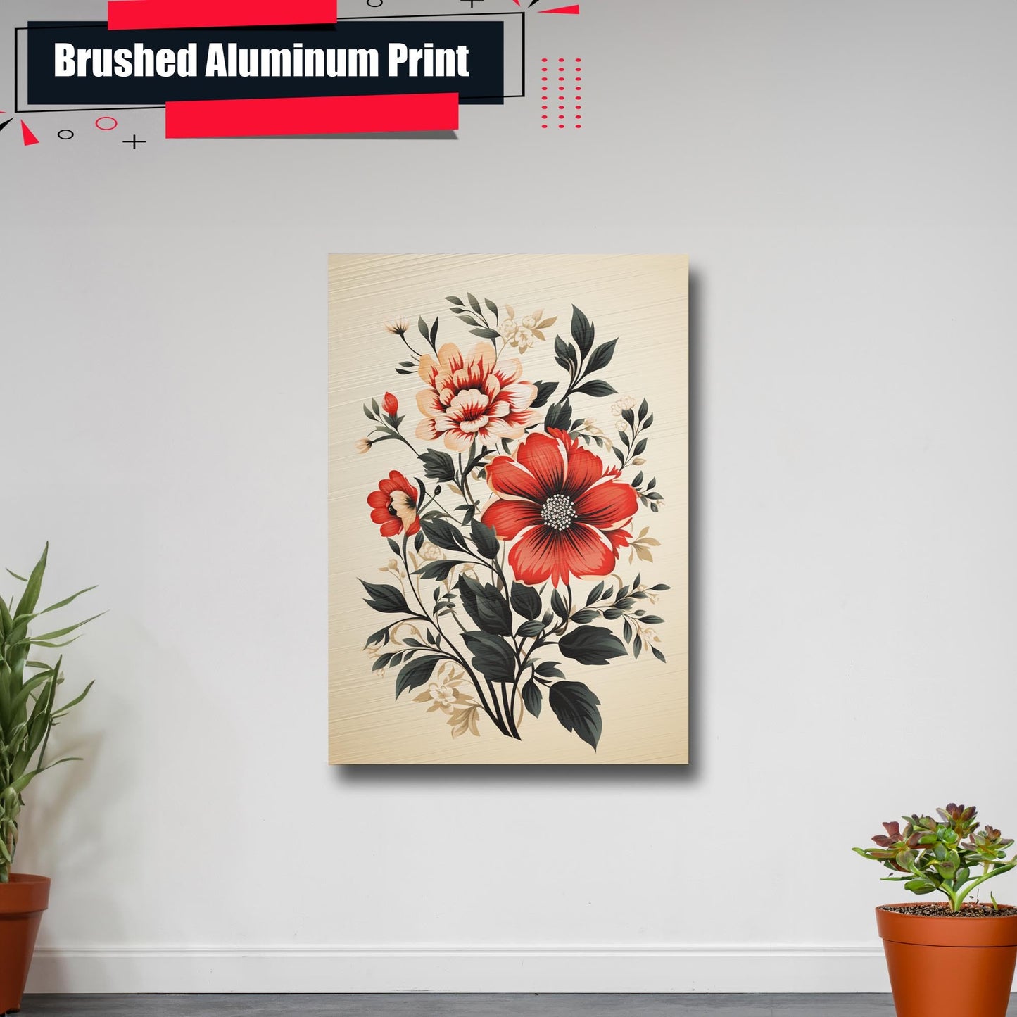 Scandinavian Folk Art, Black and Beige Abstract Botanical Wall Art for Scandinavian Home Decor, Wall Art, Home Decor