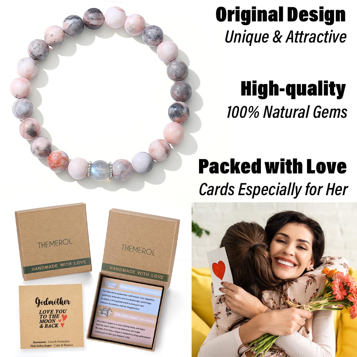 THEMEROL Godmother Gift Godmother Mothers Day Gifts from Godchild Proposal Bracelets God Mother Gifts for Women God Parents Presents Christmas Valentines Day