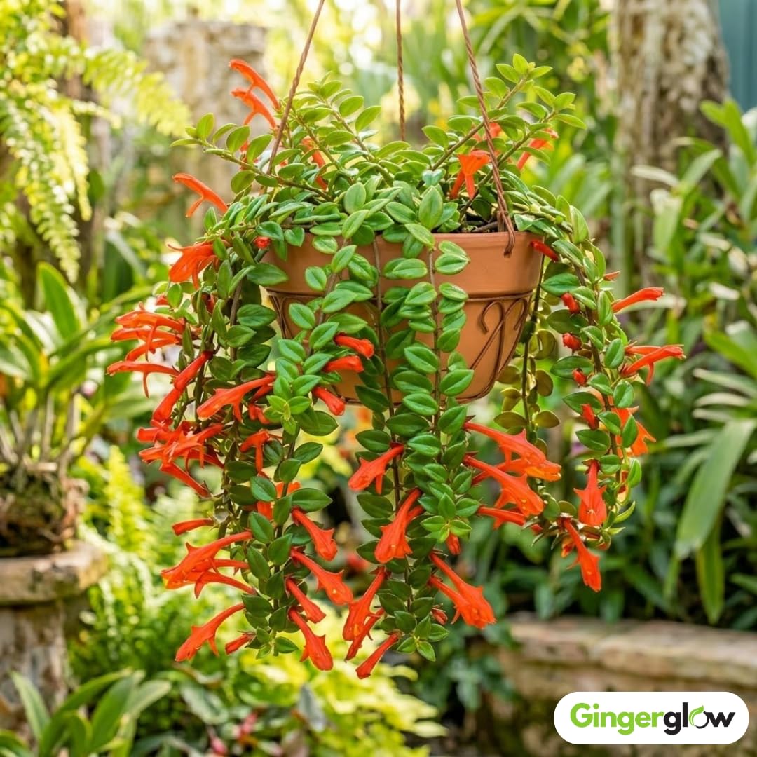 Trailing Goldfish Flowers Plants Live Houseplants, 4-6 Inch Tall, Long Leaf Golden Fish Plants, Flowering Trailing Plant Suitable for Gifts & Ideal for Home Interiors
