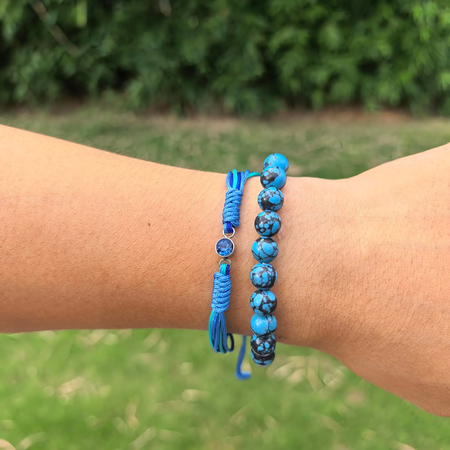Crgwxzl March Birthstone Bracelets for Women Men,Healing Crystal Protection Stone Green Turquoise Beads Bracelet,String Wrap Zodiac Month Bracelets Birthday Jewelry Gifts